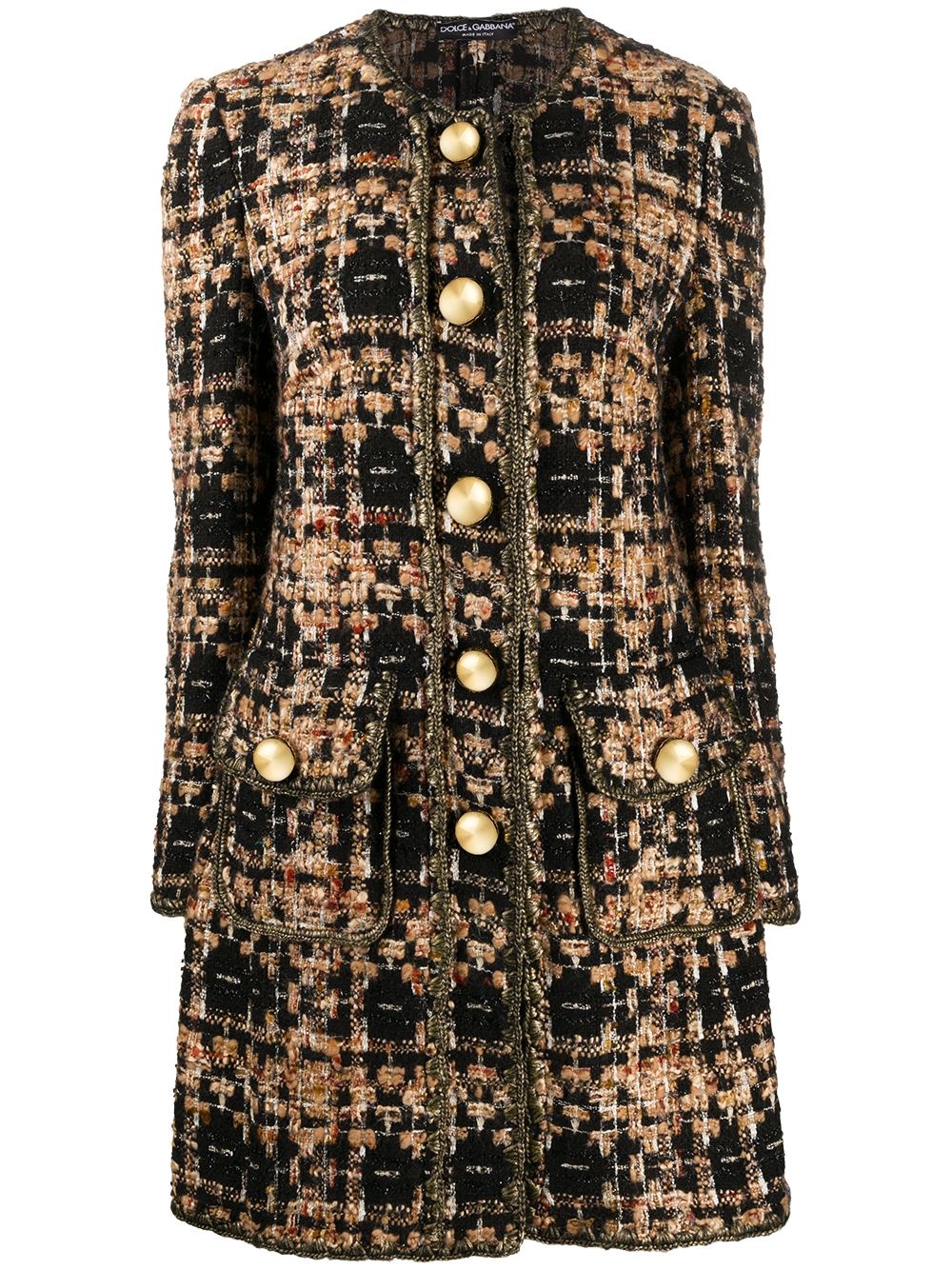 tweed metallic thread coat - 1