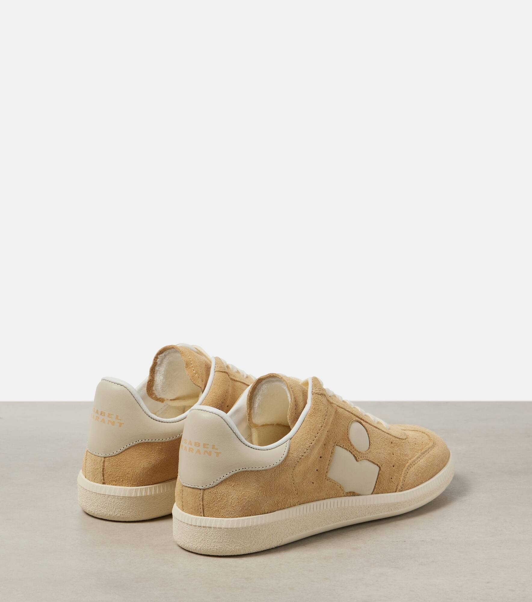 Bryce leather-trimmed suede sneakers - 3