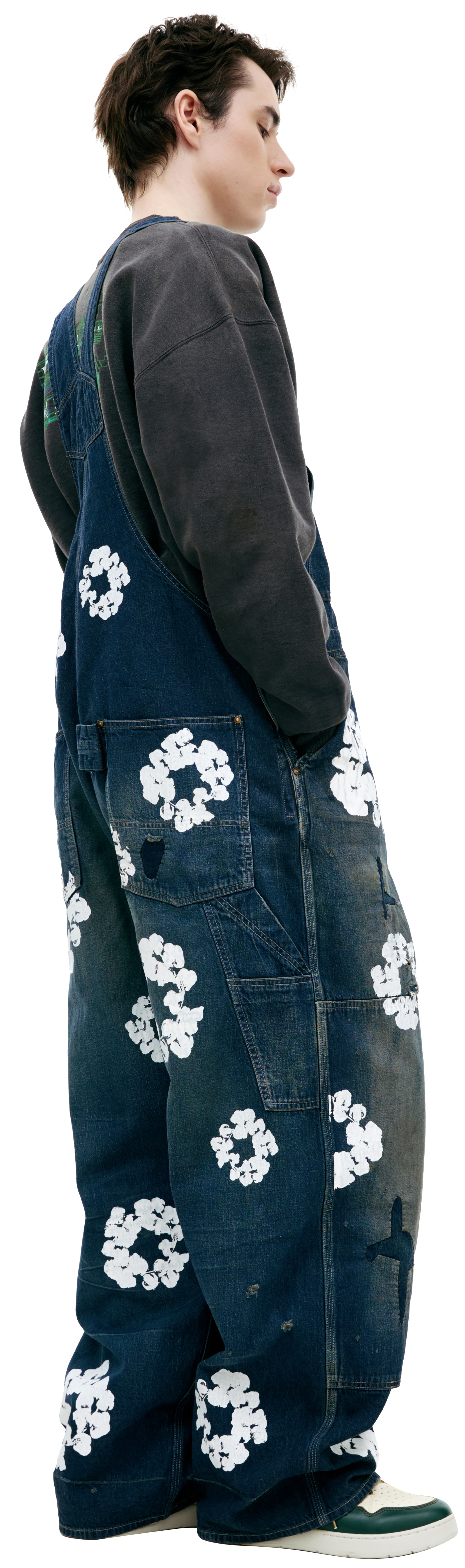 DENIM JUMPSUIT WITH FLOWERS - 2