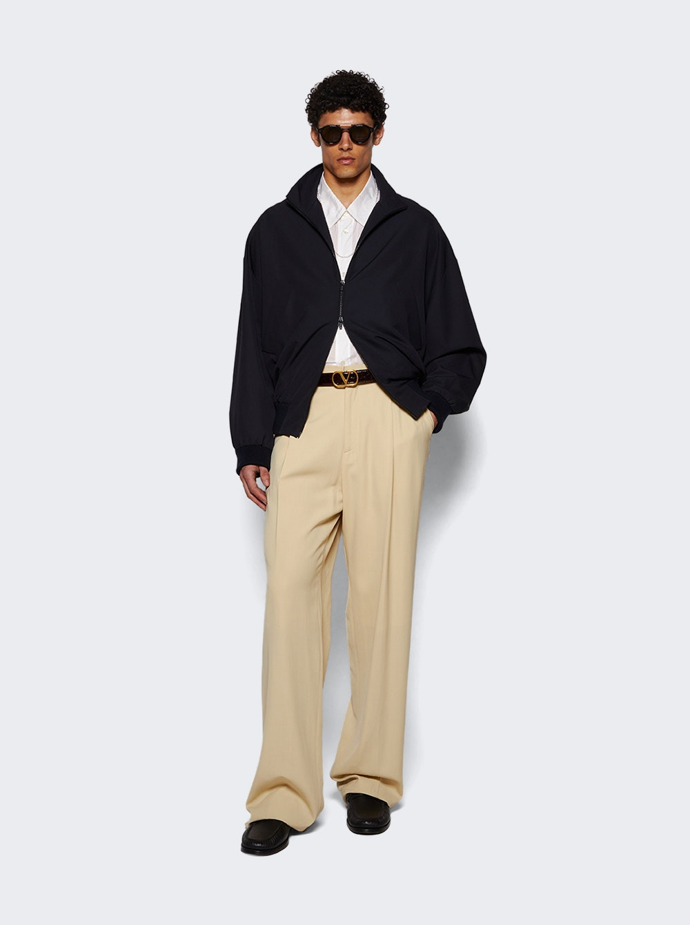 V Logo Belt Dark Aubergine - 3