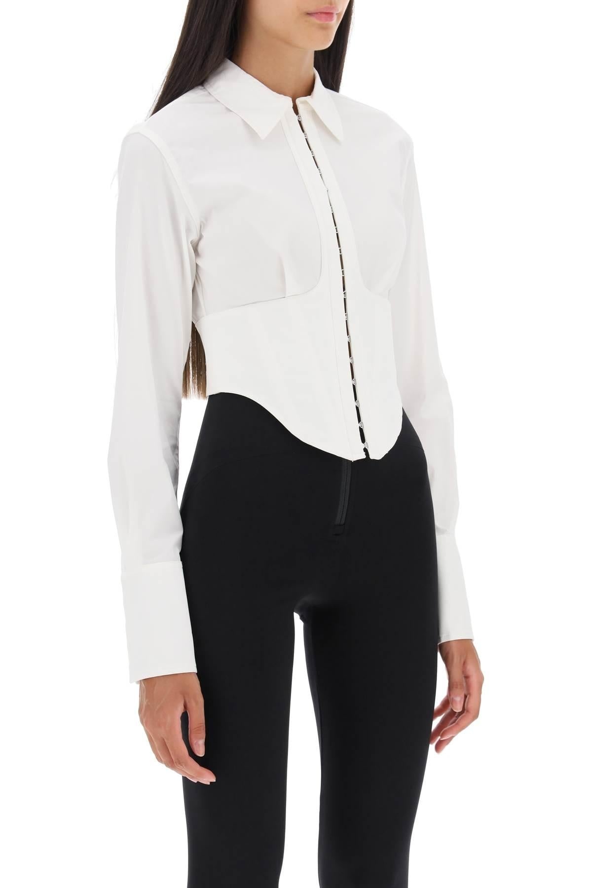 CROPPED SHIRT WITH UNDERBUST CORSET - 3