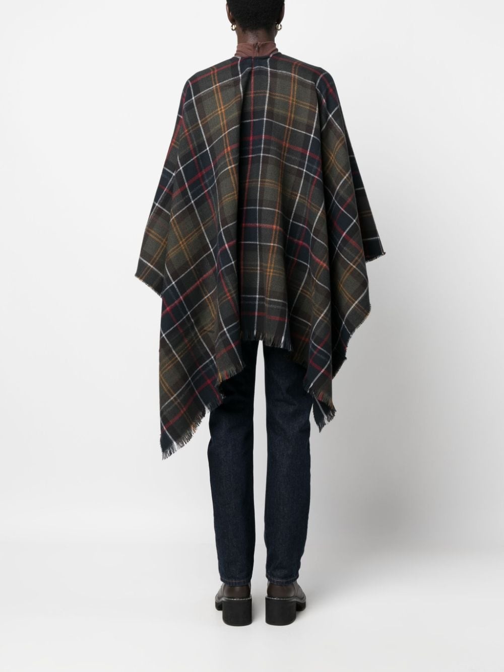 Montieth check-pattern poncho - 4