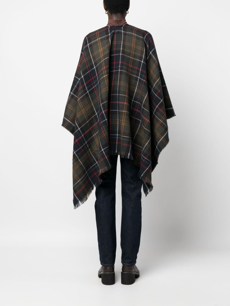 Montieth check-pattern poncho 4