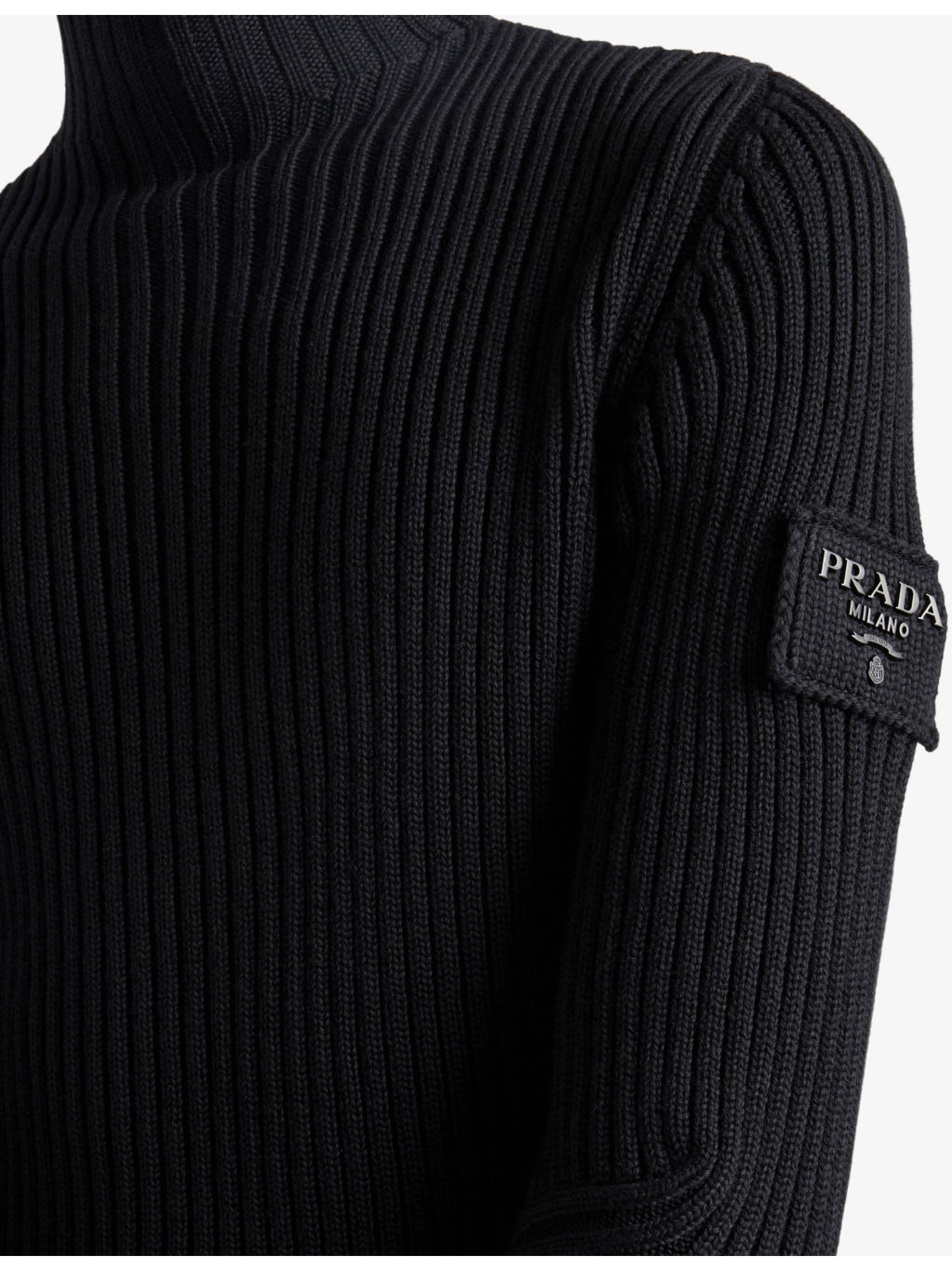 Turtleneck triangle-logo ribbed wool knitted jumper - 3