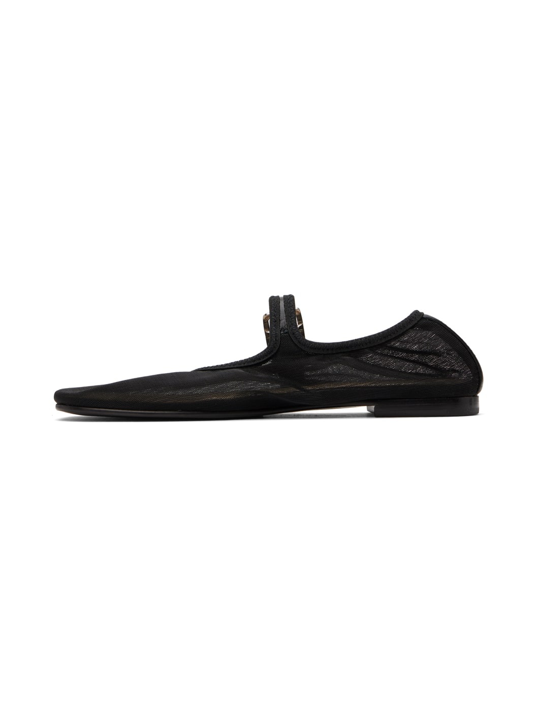 SSENSE Exclusive Black Mary Jane Mesh Ballerina Flats - 3