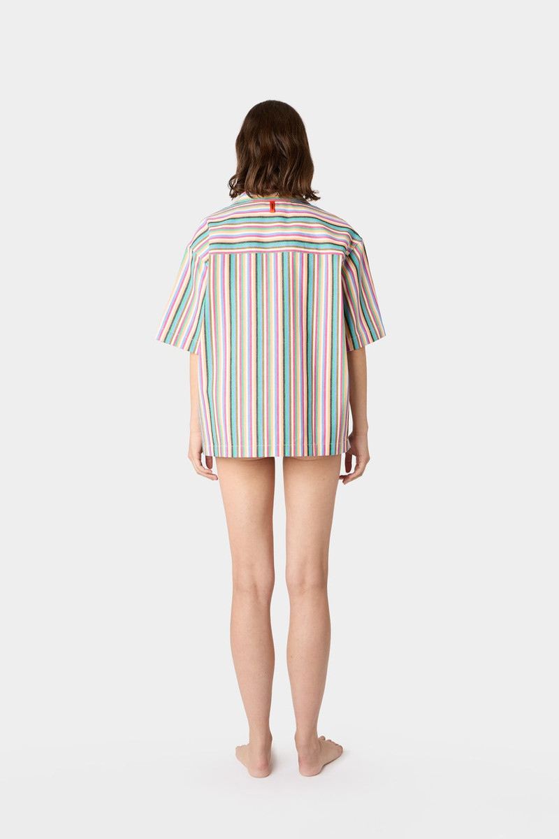 POCKET SHORTSLEEVE SHIRT / multicolor stripes 7