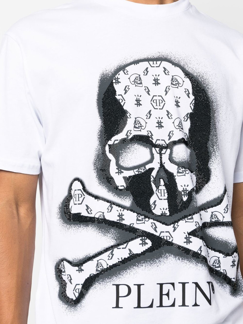 skull-print rhinestone T-shirt 5