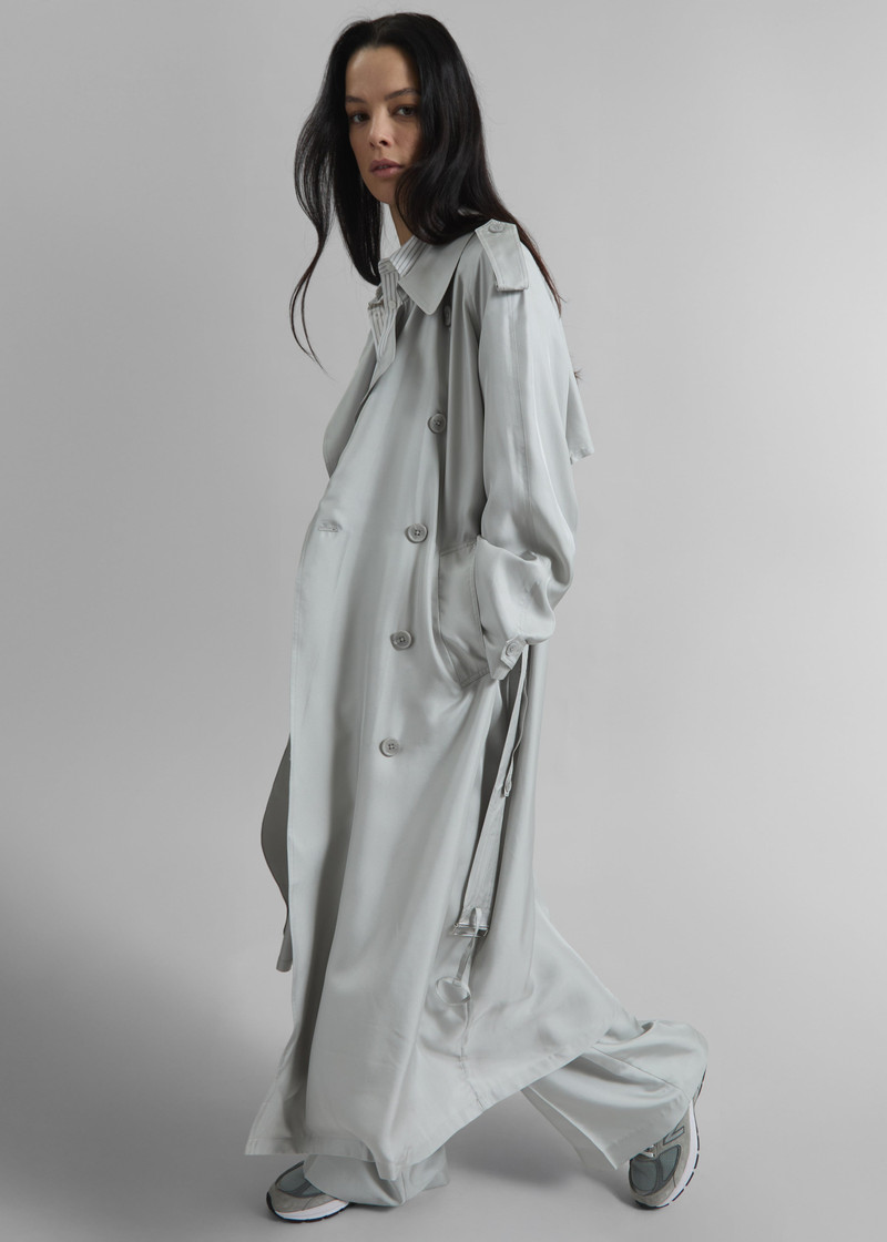 Veyron Silk Trench - Grey 3