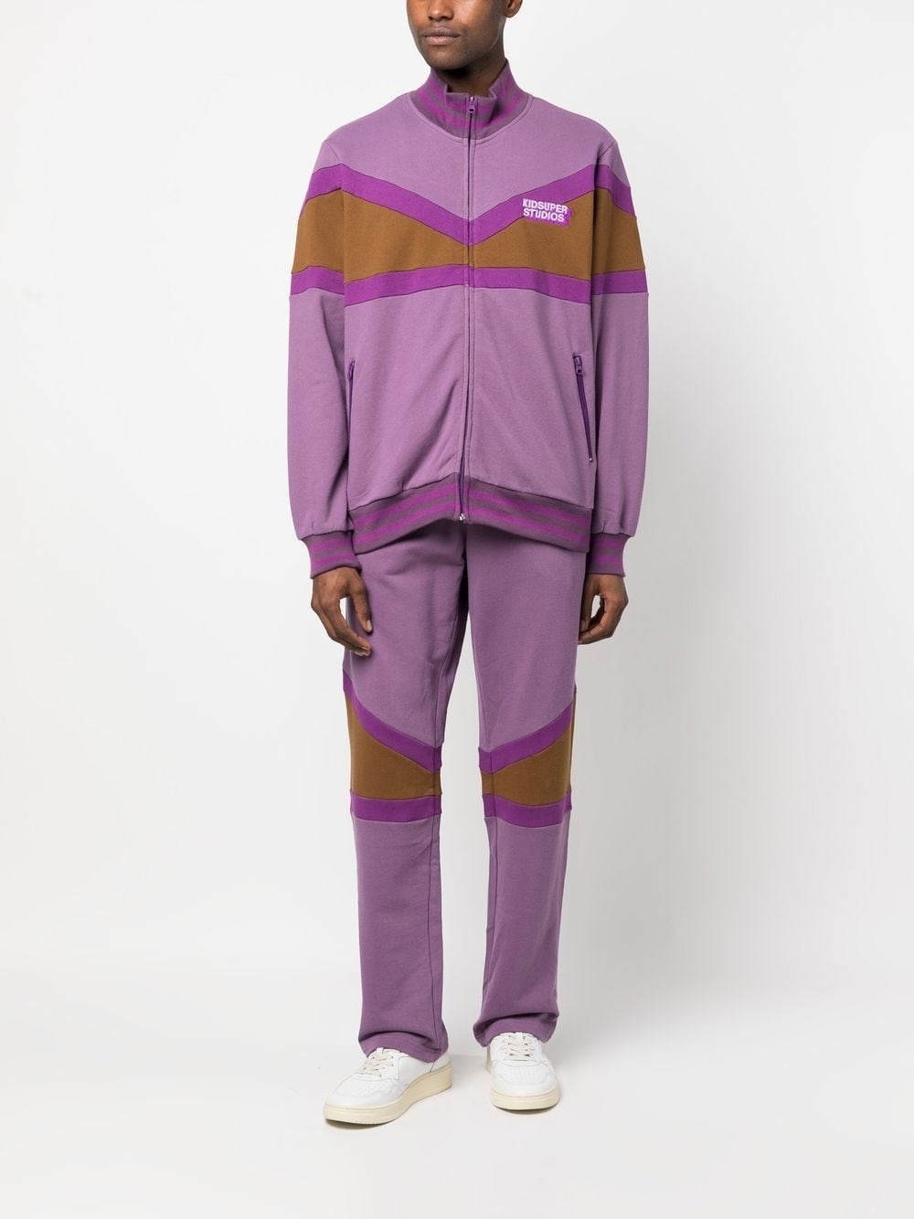 colour-block zip-up sweatshirt - 2