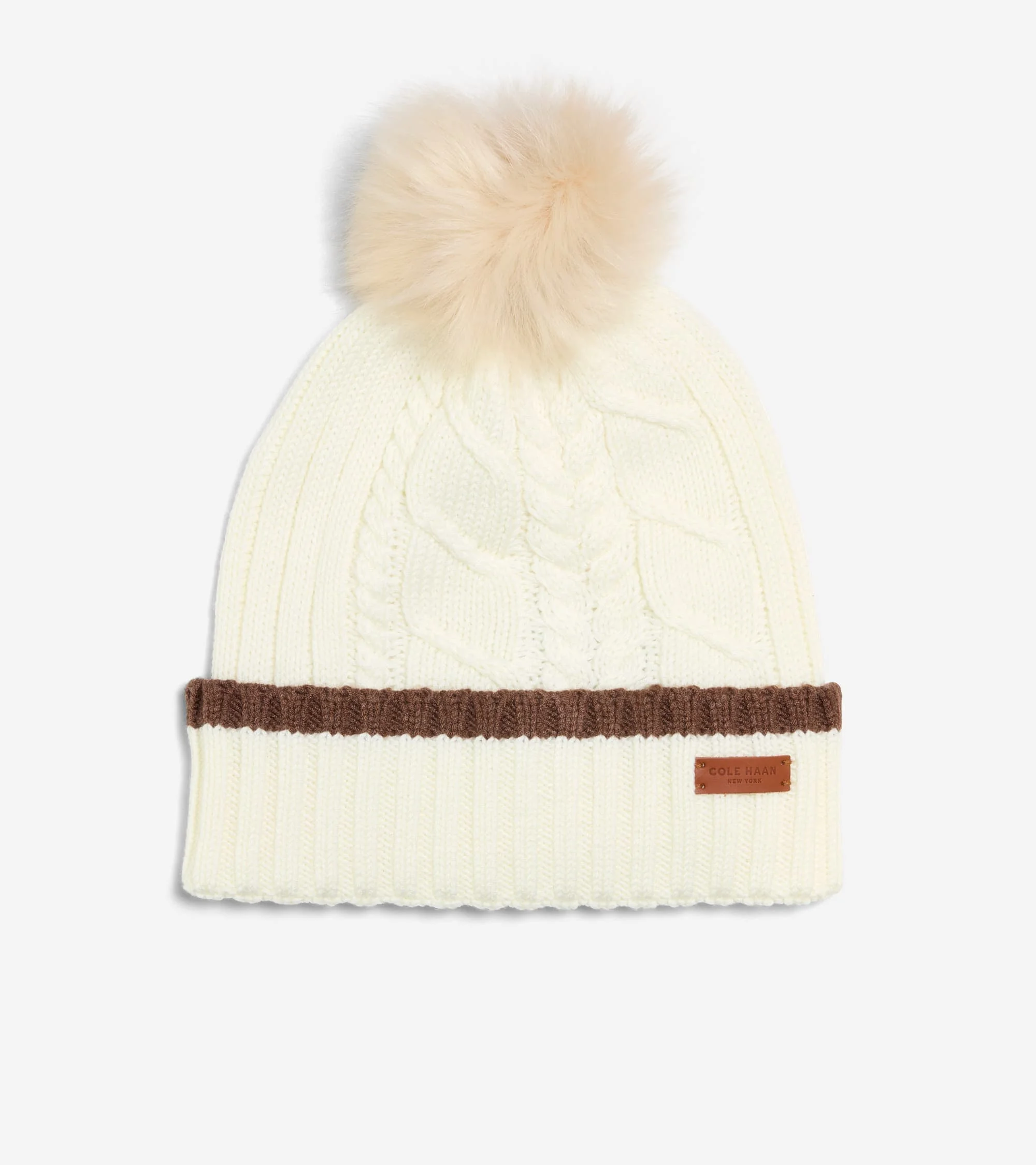 Women's Solid Beanie with Trim - 1