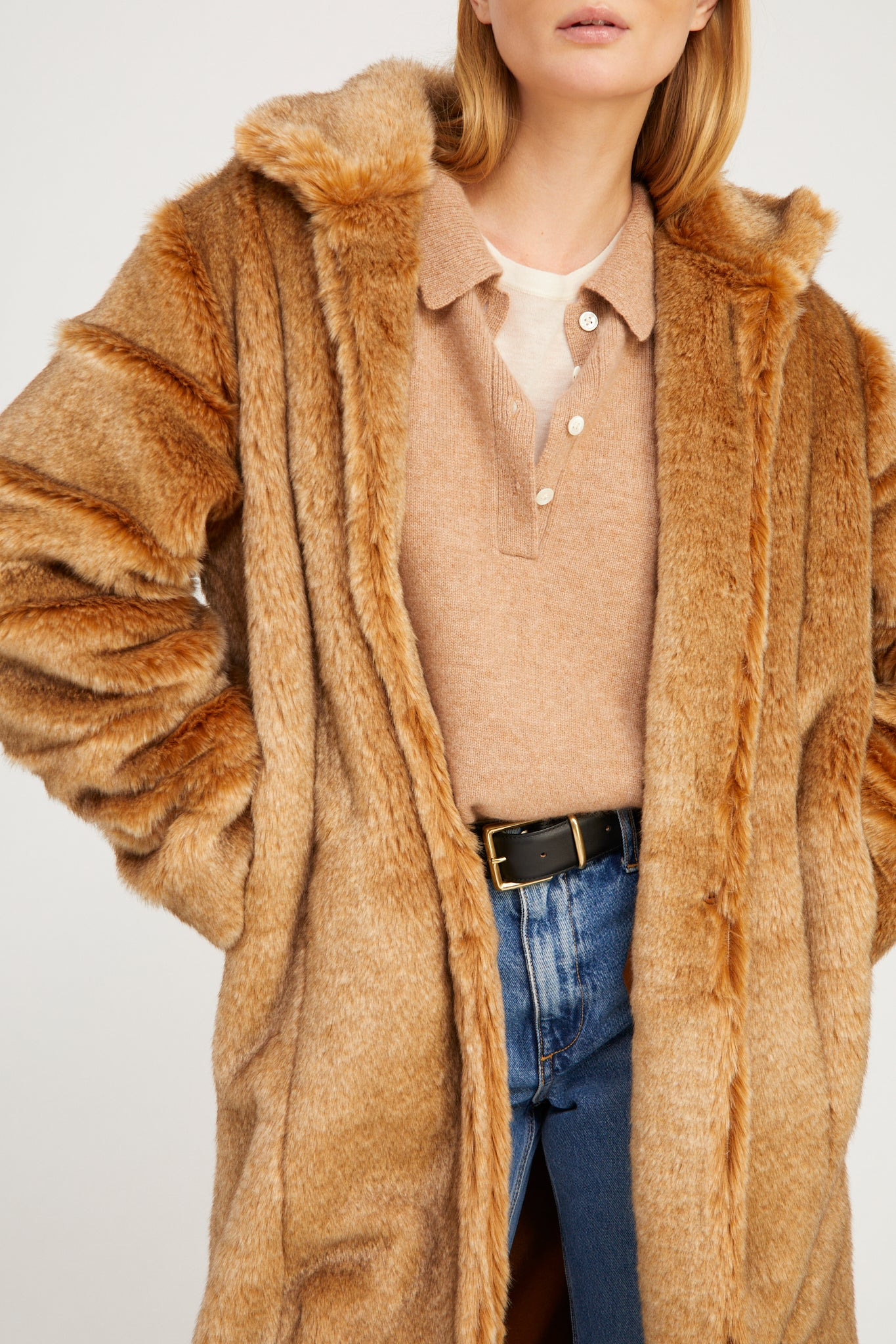 CAMEL FUR IRIS COAT - 6