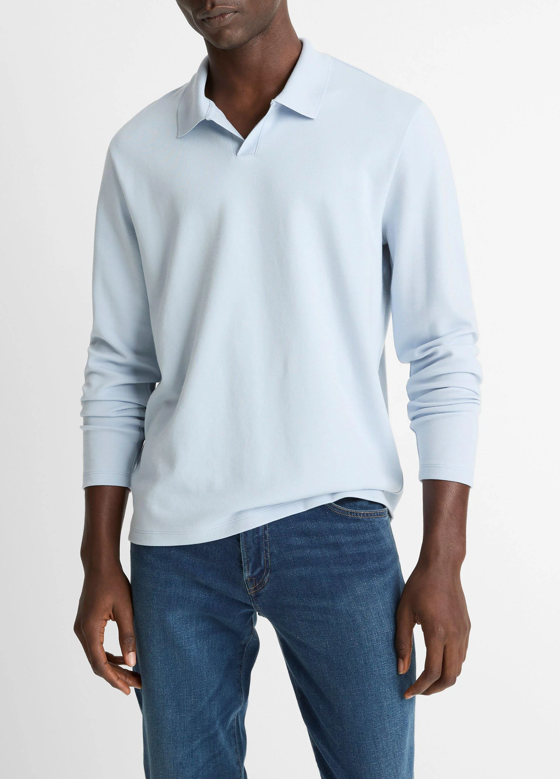 Milano Pima Cotton-Blend Johnny-Collar Shirt - 1