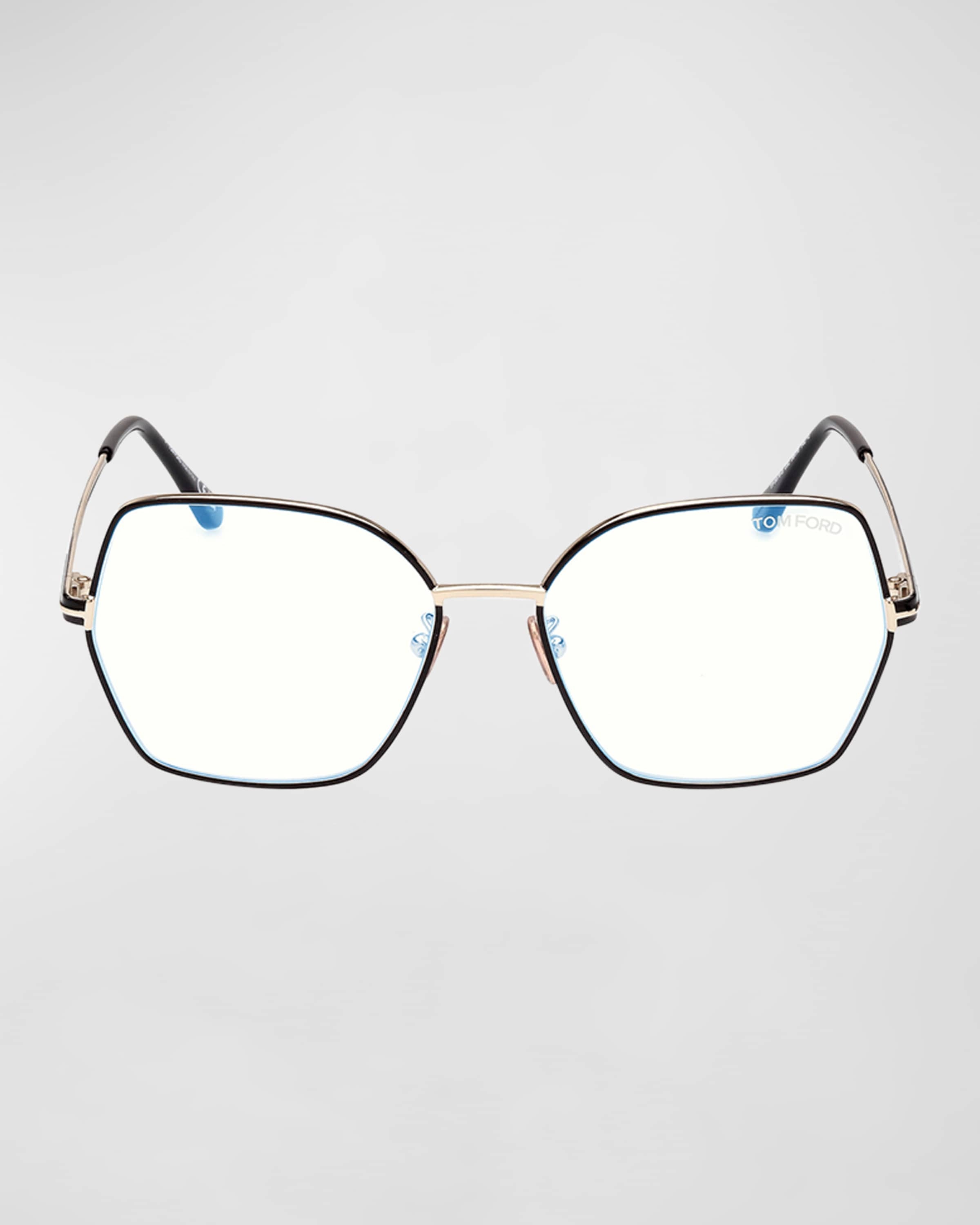 Blue Blocking Two-Tone Metal Butterfly Glasses - 4