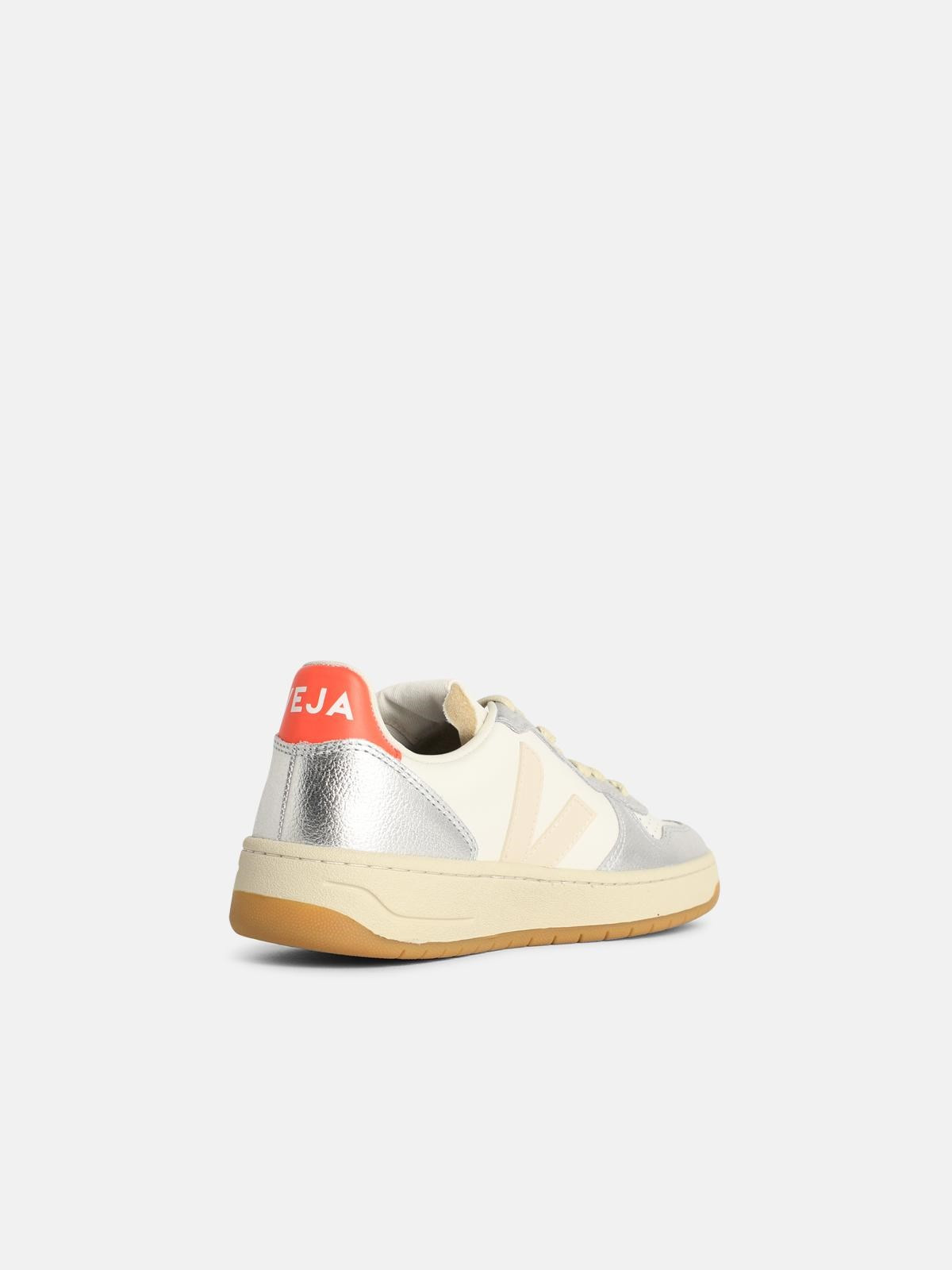'V10' WHITE LEATHER SNEAKERS - 3