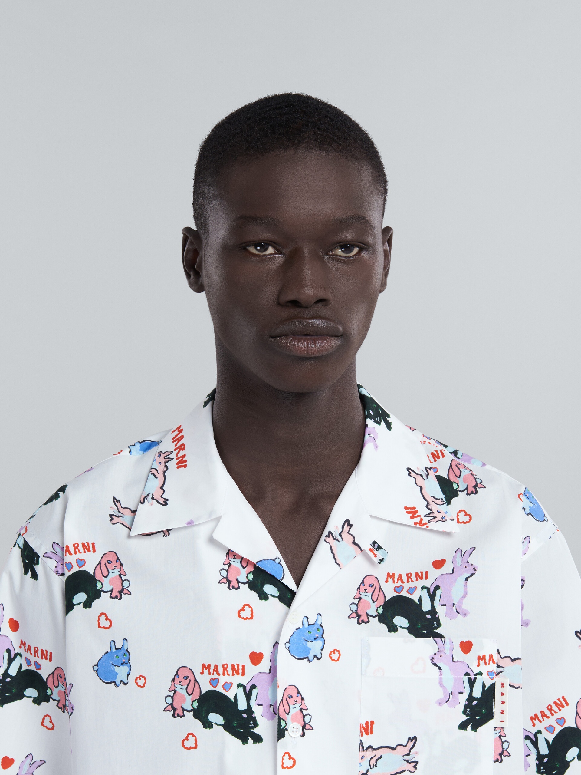 POPLIN BOWLING SHIRT WITH RABBIT PRINT - 4