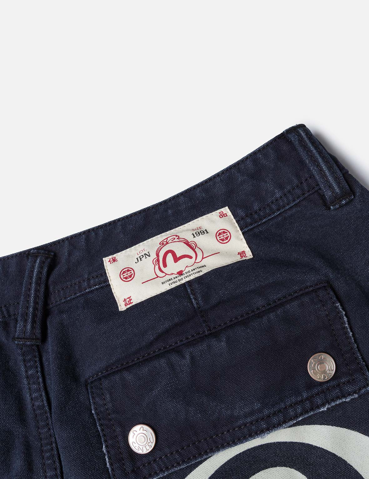 Dual Seagull Print Loose Fit Washed Woven Cargo Joggers - 9