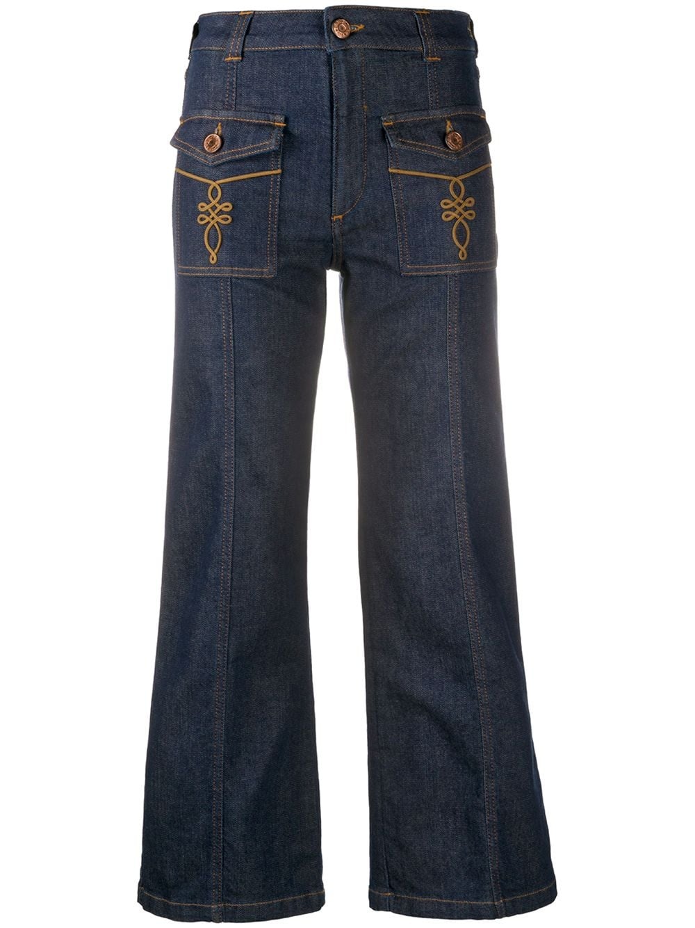 mid-rise flared jeans - 1