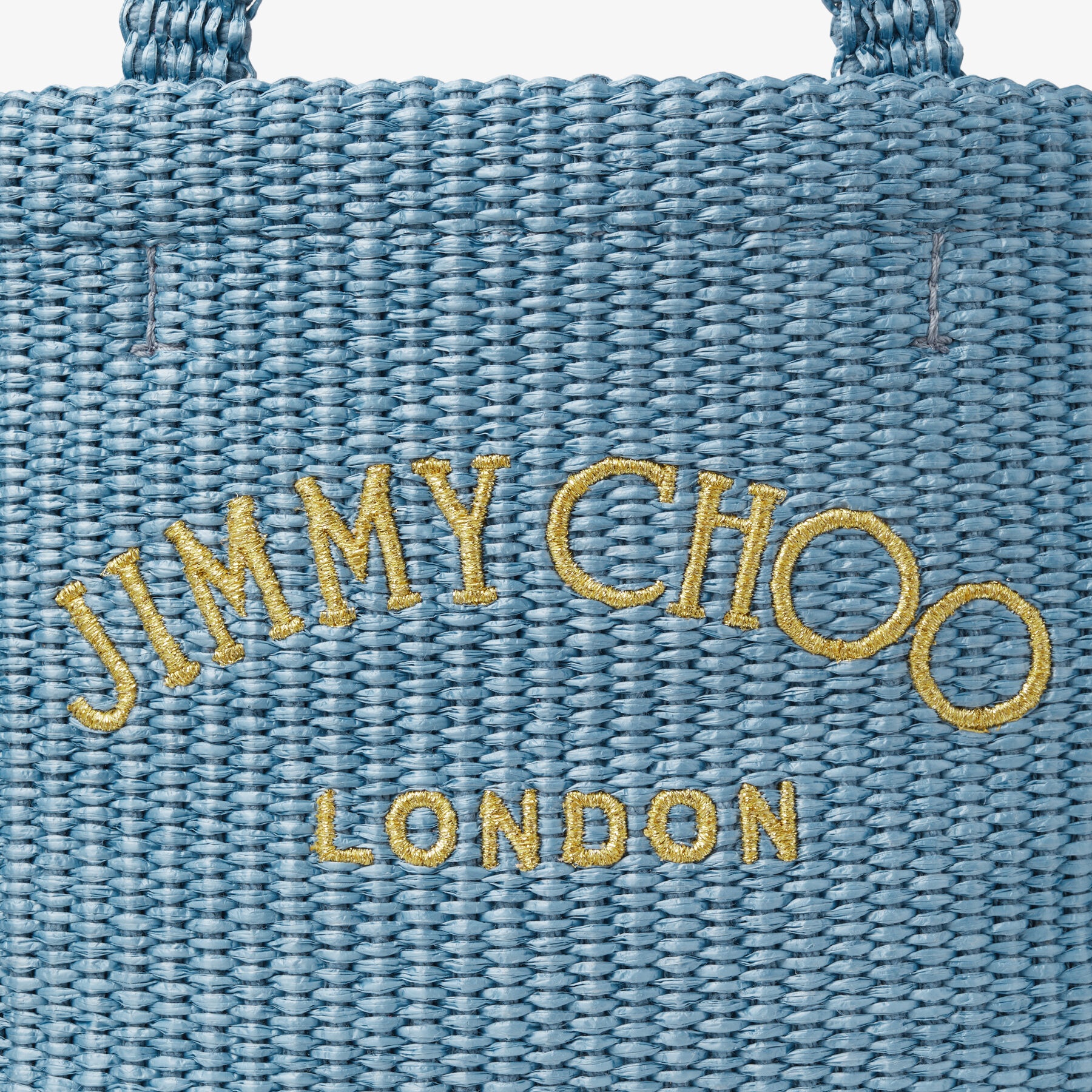 Beach Tote Mini
Smoky Blue Raffia Mini Tote Bag with Jimmy Choo Embroidery - 6