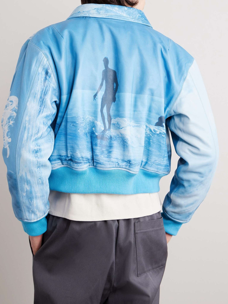 Printed Leather Blouson Jacket 4