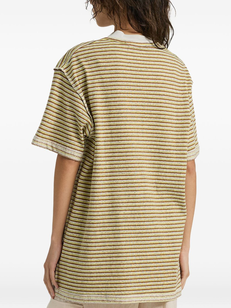 striped-pattern flower T-shirt 4