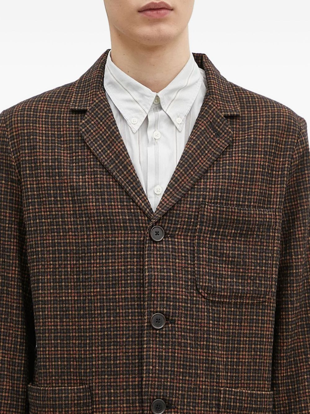 checked patch-pocket blazer - 4