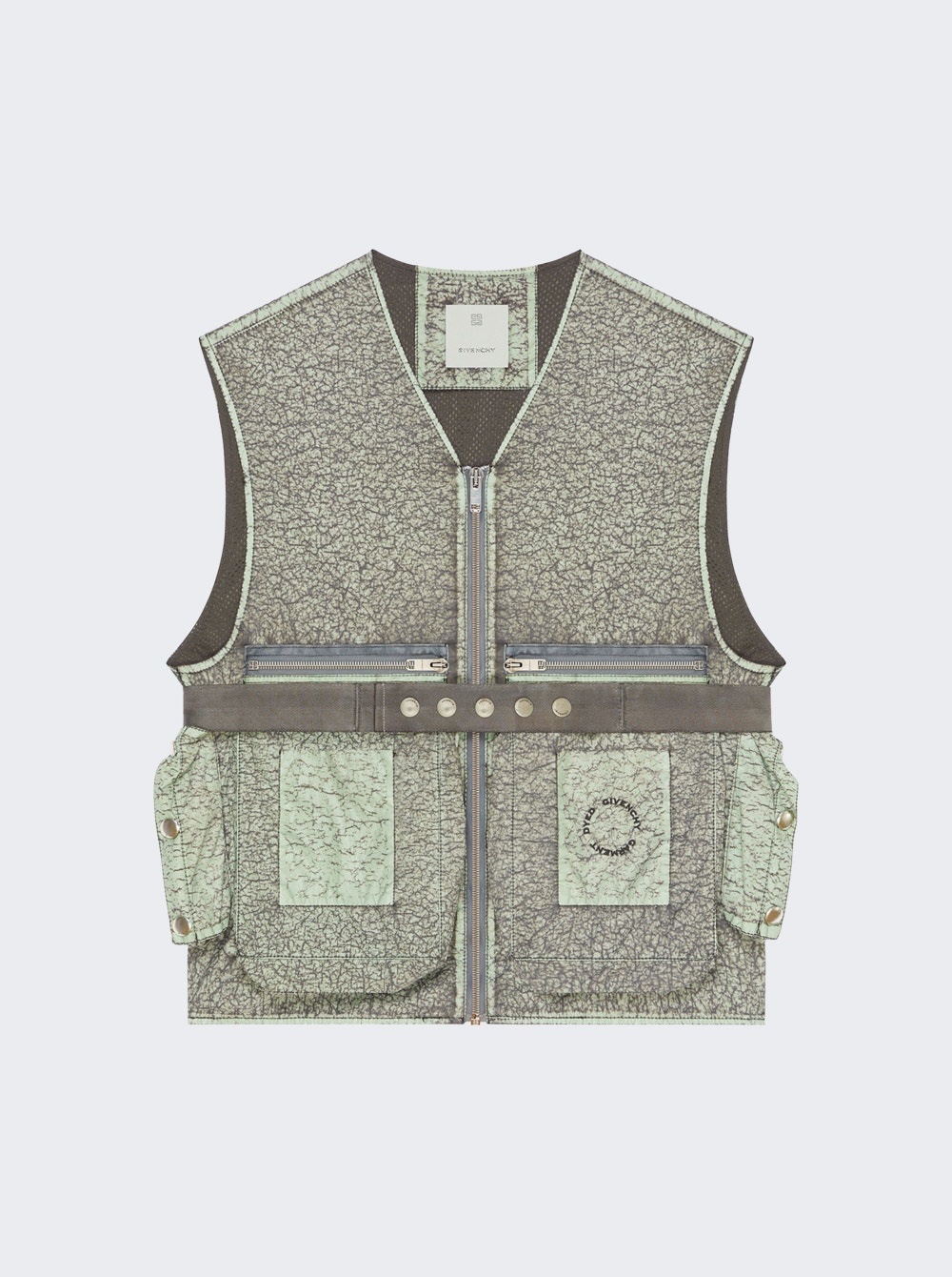 Crackled Effect Vest Medium Grey - 1