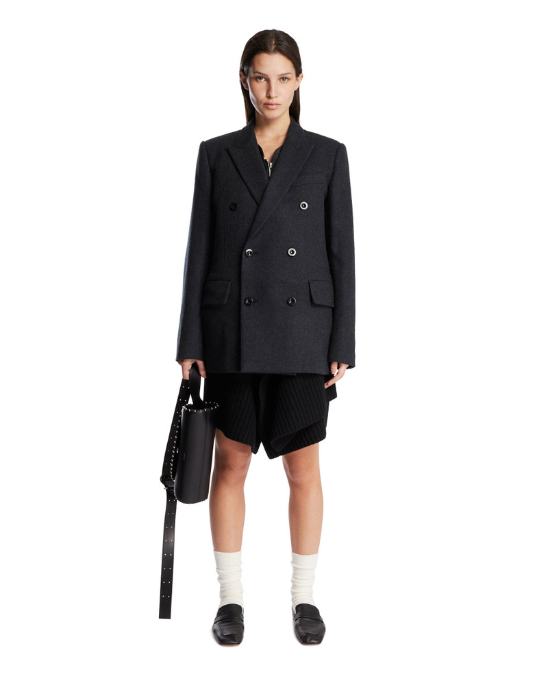 sacai Gray 2-in-1 Multimaterial Coat outlook