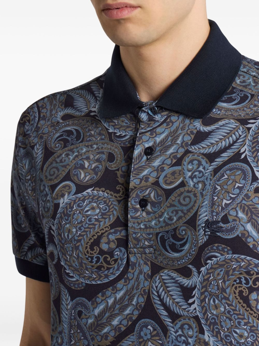 paisley-print polo shirt - 4