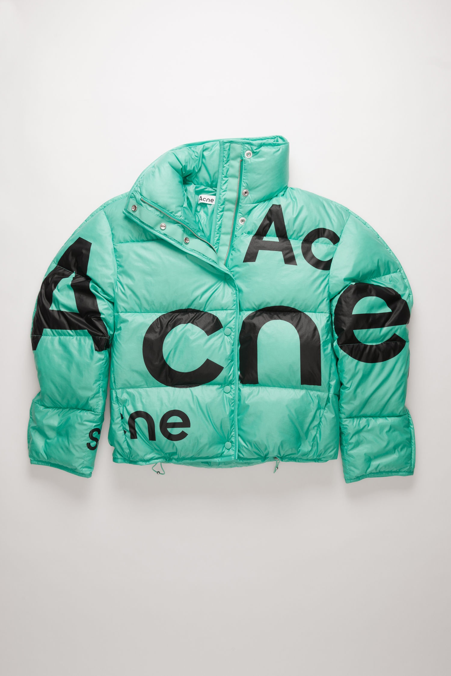 Logo-print puffer jacket turquoise blue - 1