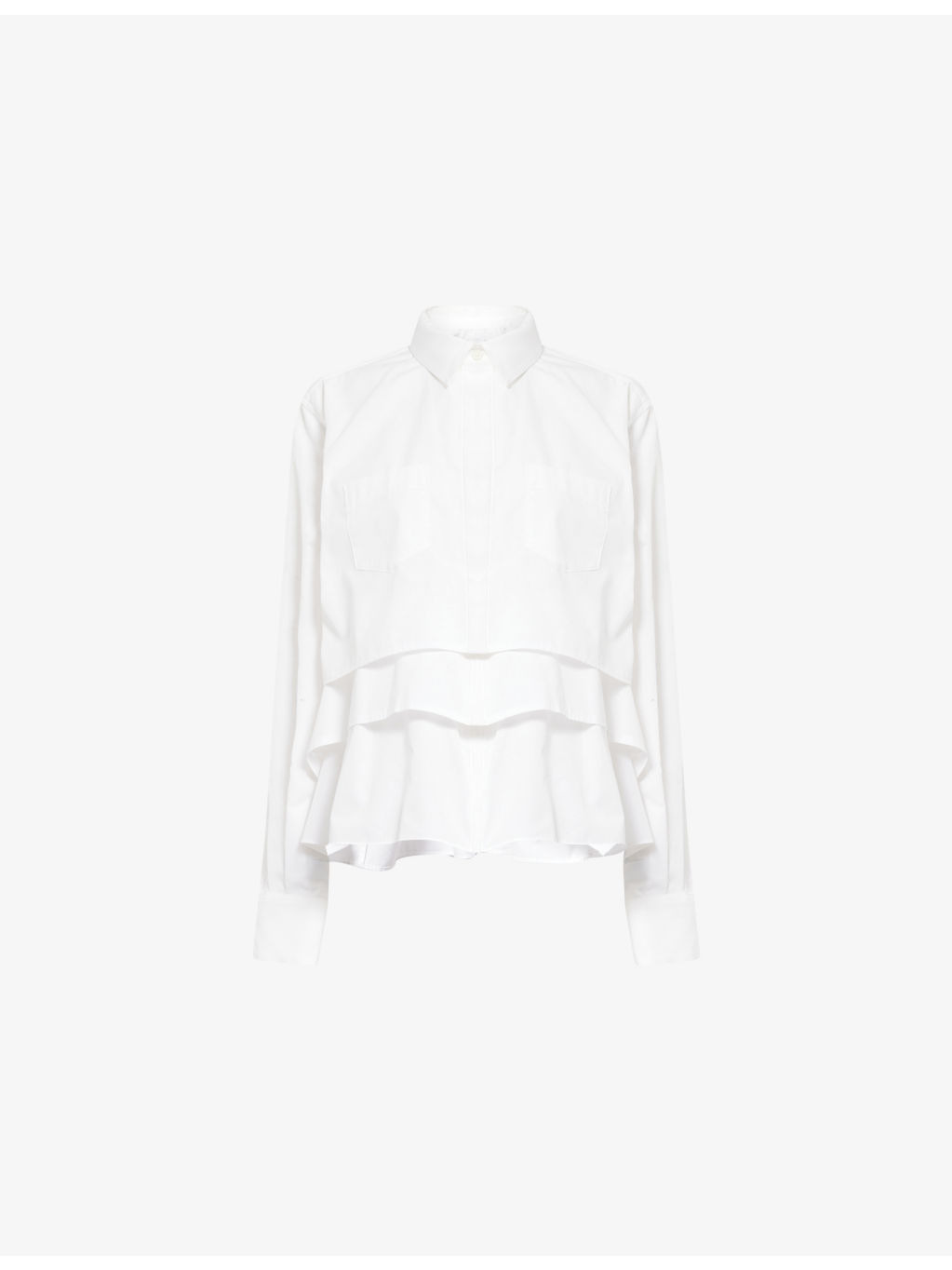 Layered-Hem Cotton-Poplin Shirt - 1