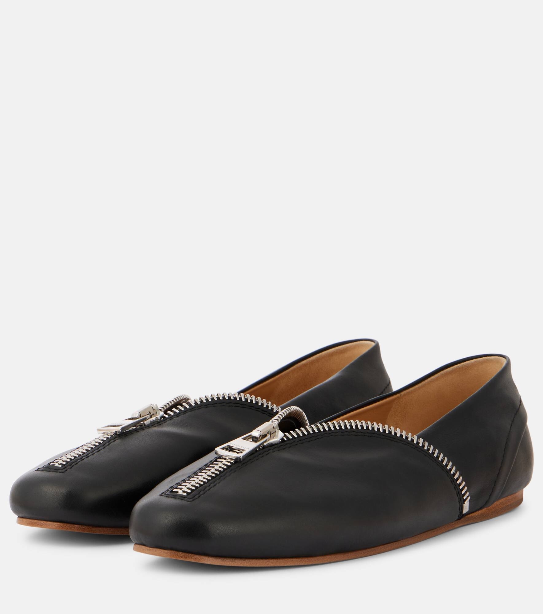 Biker leather ballet flats - 4