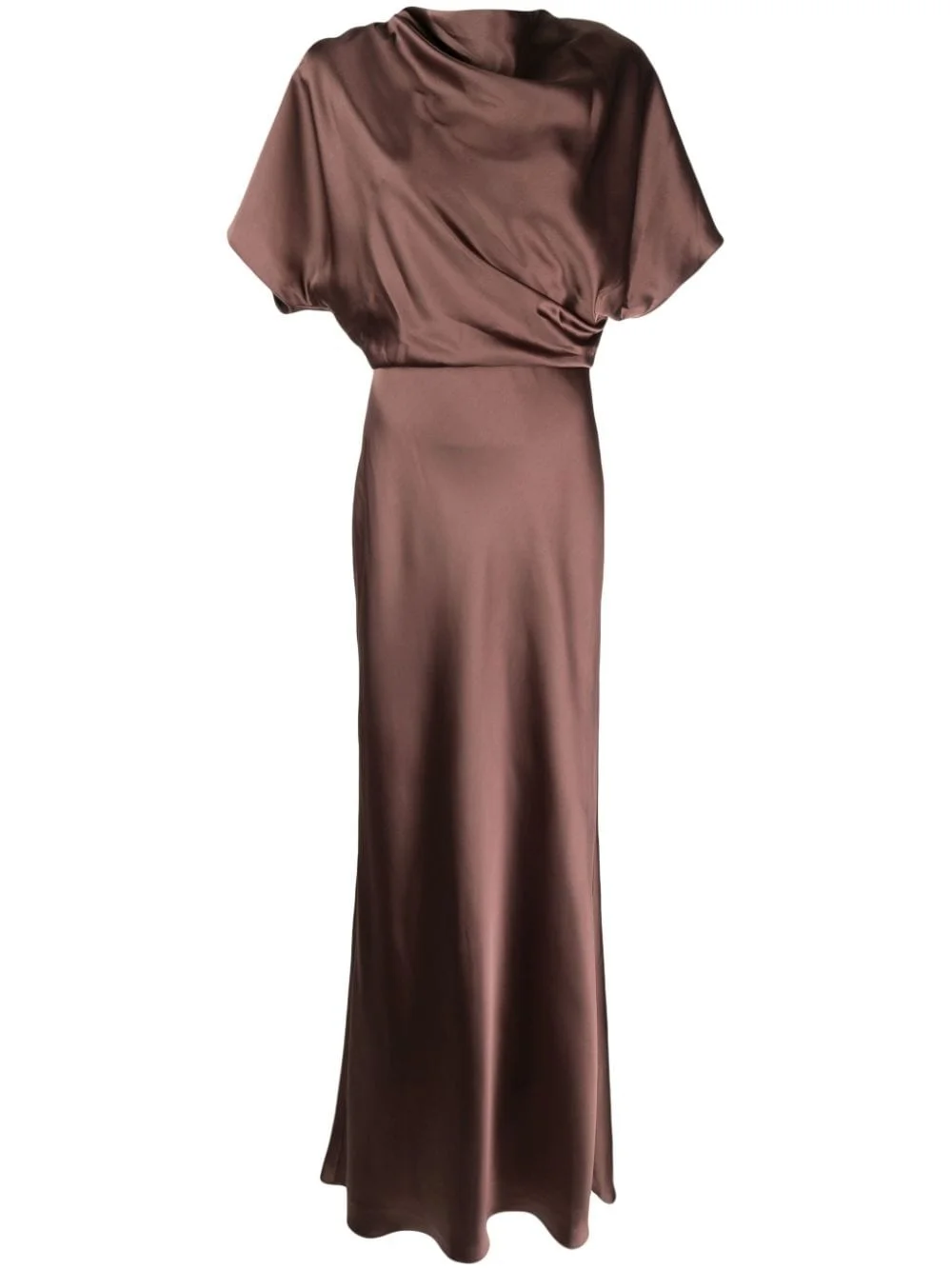 draped satin gown - 1