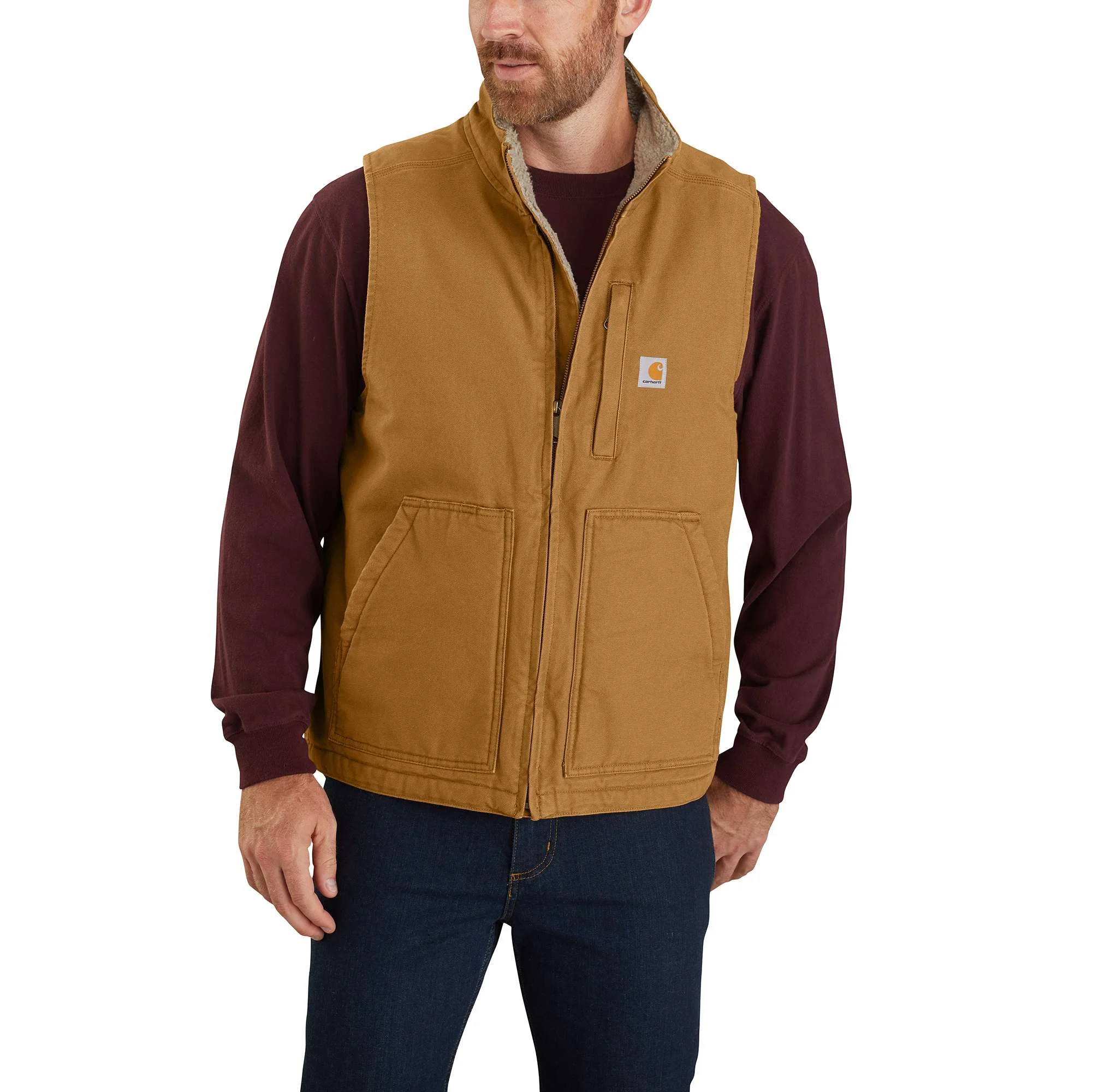 Washed Duck Mock-Neck Vest - 1