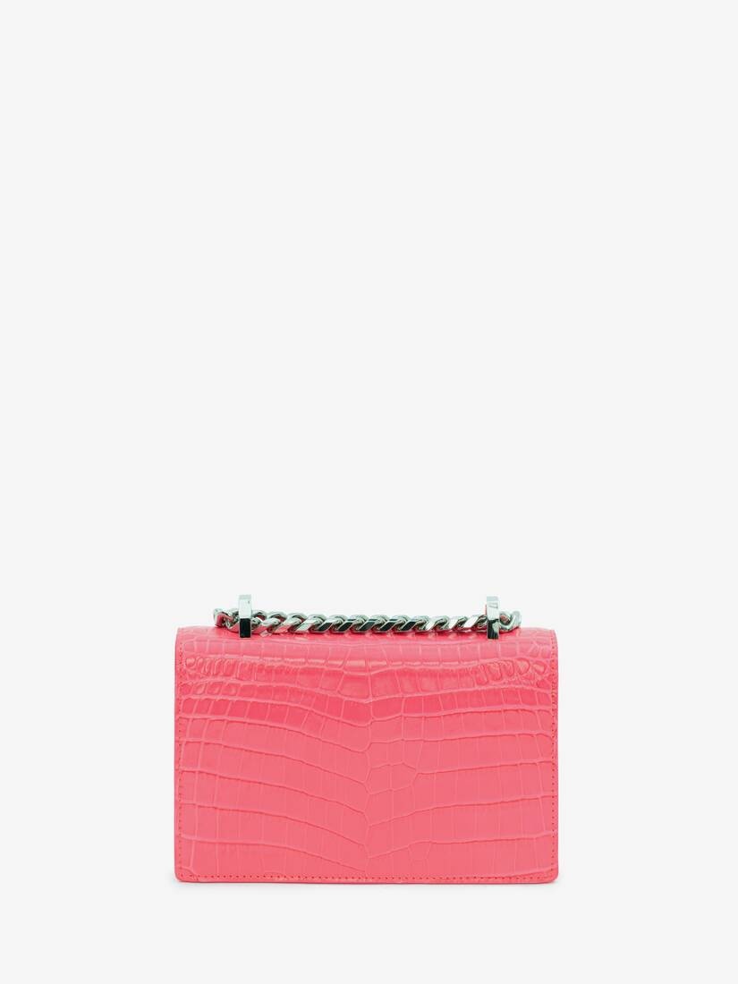 Mini Jewelled Satchel in Neon Pink - 3