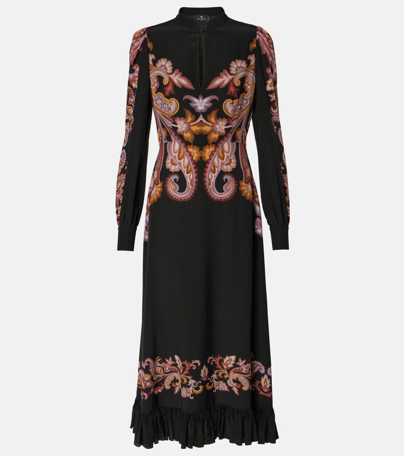 Paisley silk midi dress - 1