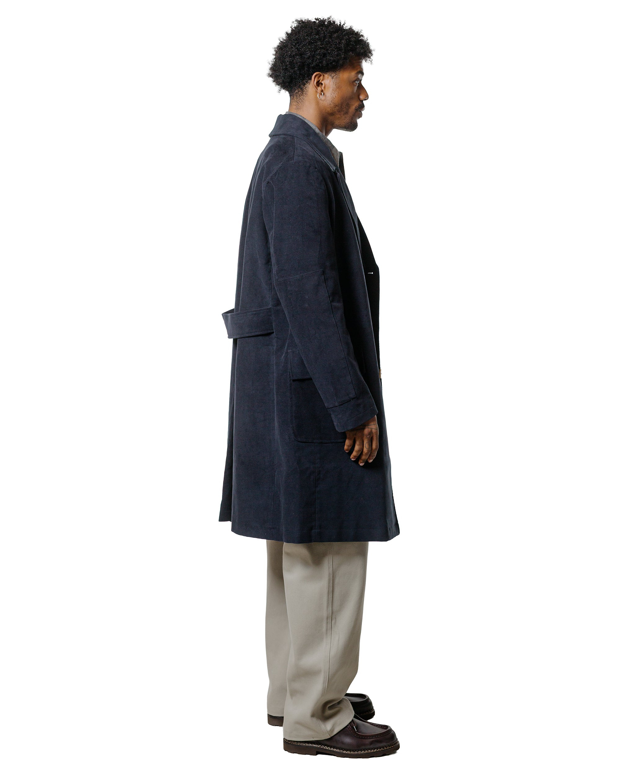 Marcel Lassance Redingote Coat English Moleskin Navy - 3