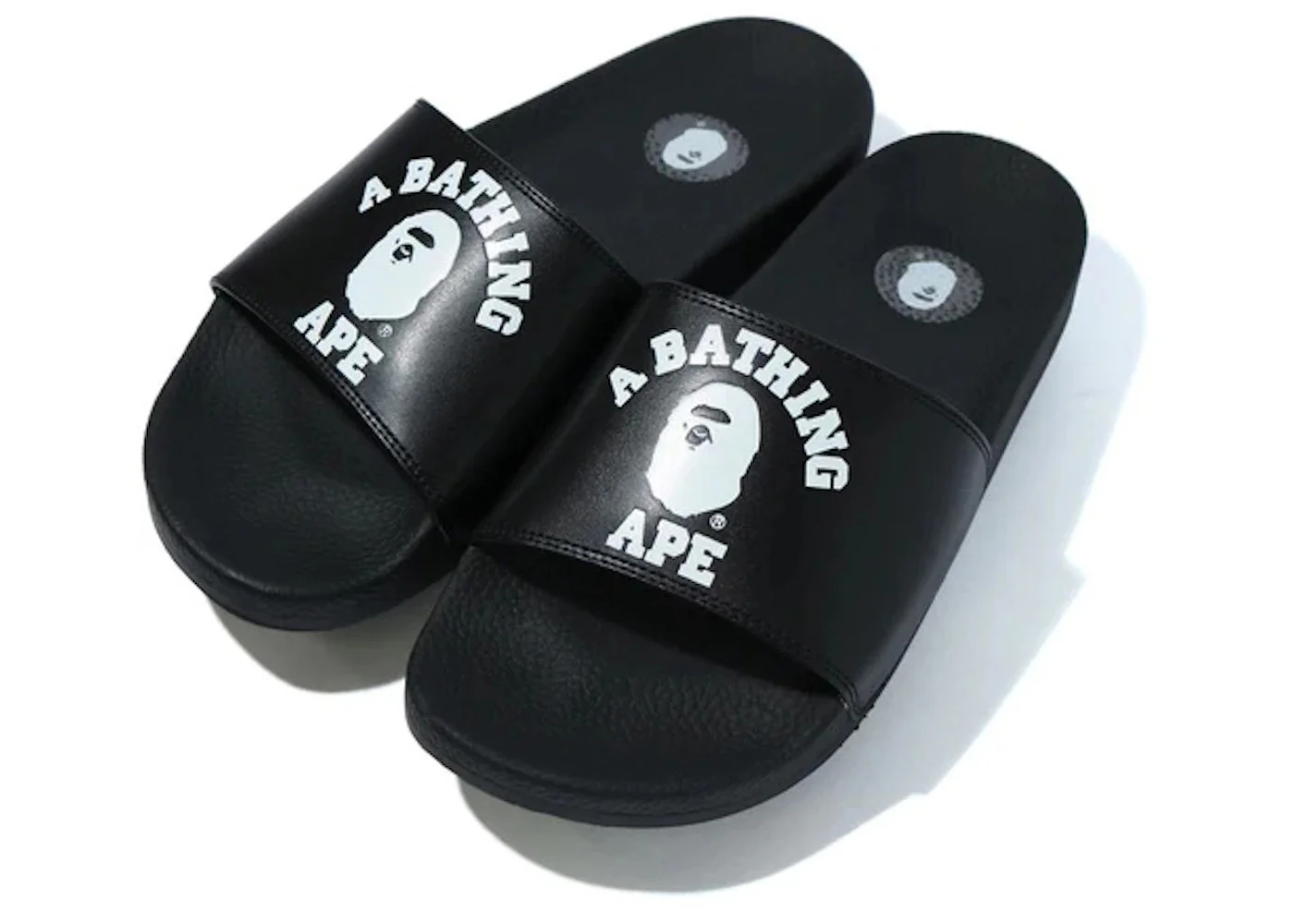 A Bathing Ape College Slide Sandals Black (FW22) - 1
