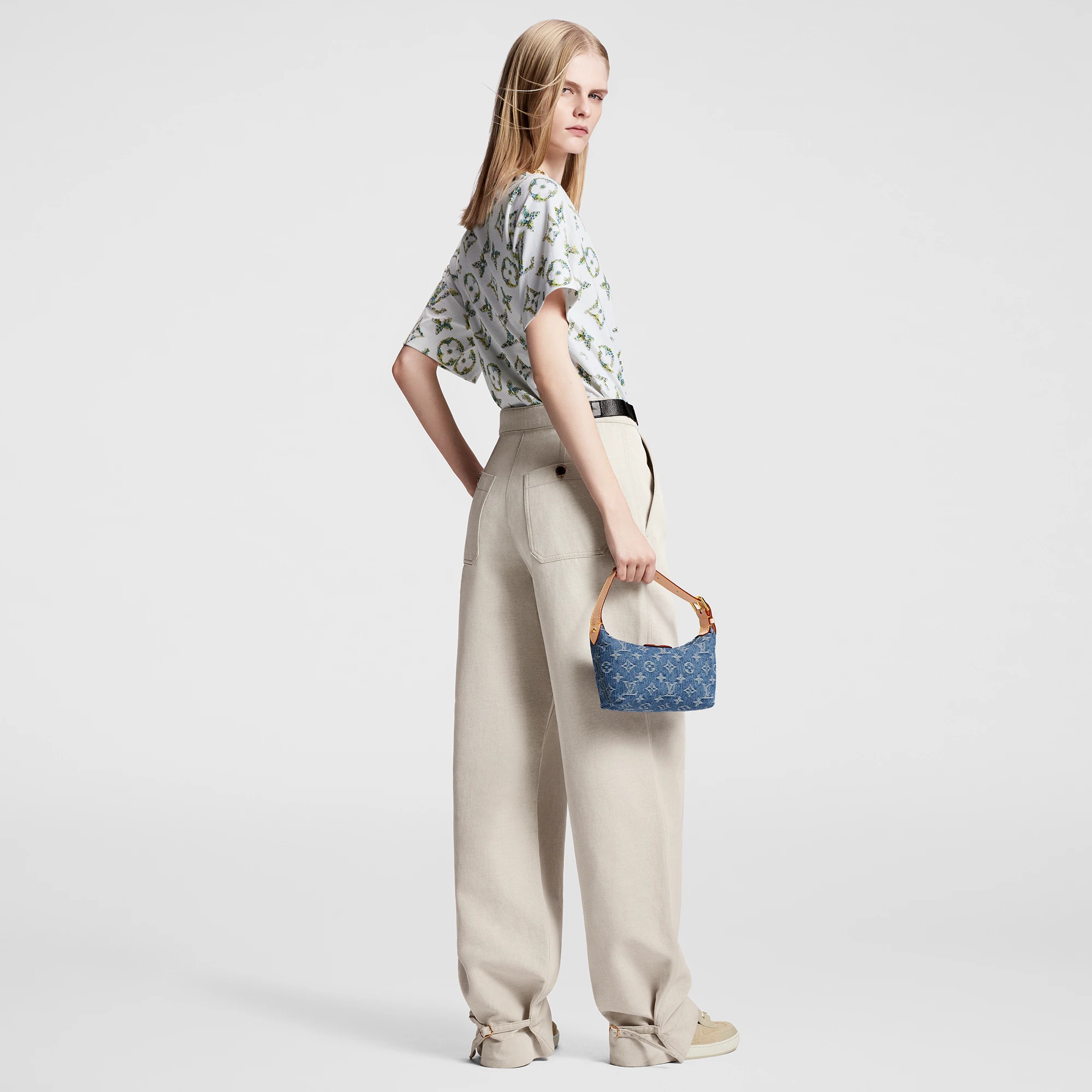 Belted Gabardine Pants - 3