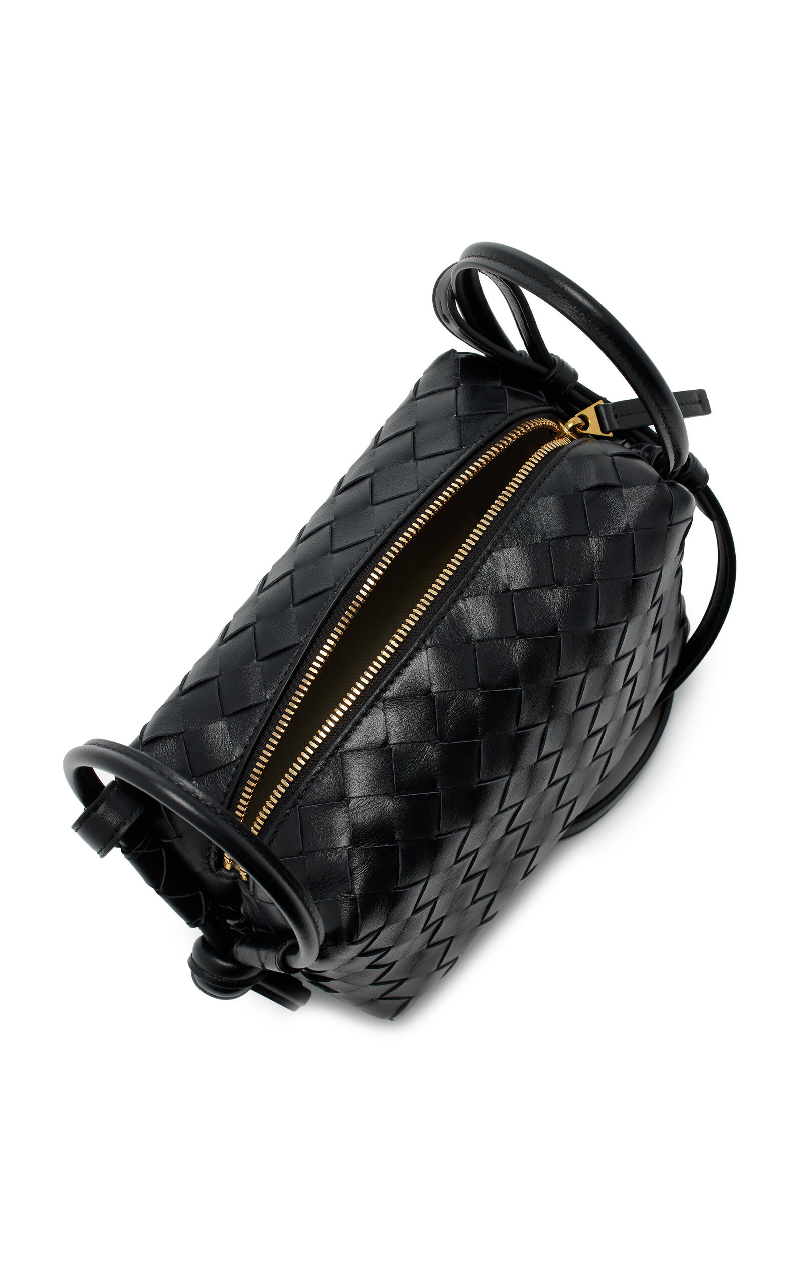 Small Loop Intrecciato Leather Shoulder Bag black - 5