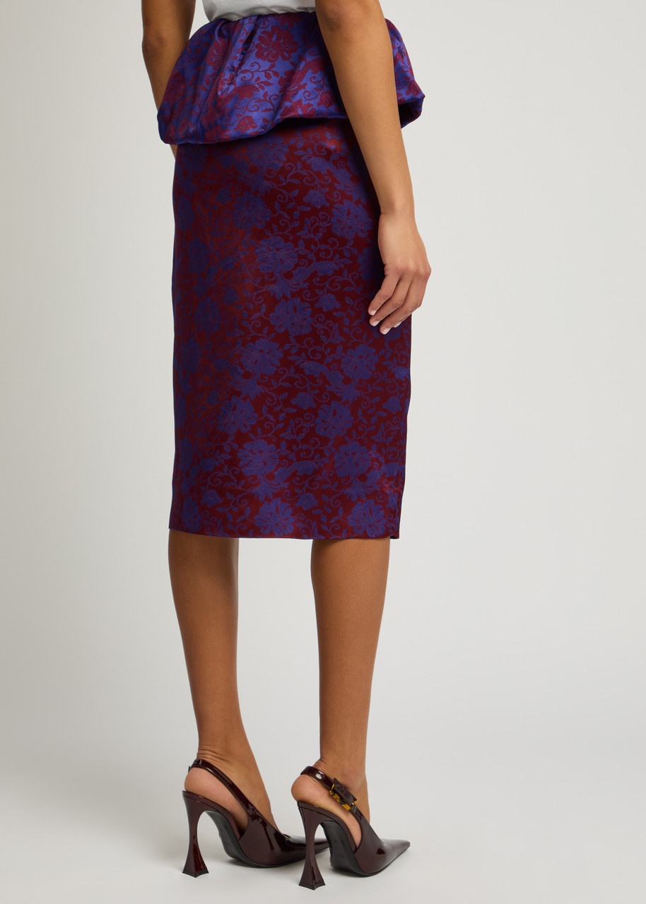 Dries Van Noten Santi Floral-jacquard Satin Midi Wrap Skirt - 3