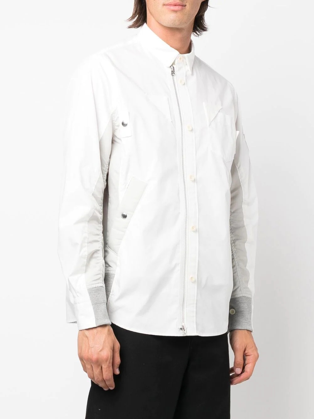 side-zip long-sleeved shirt - 3