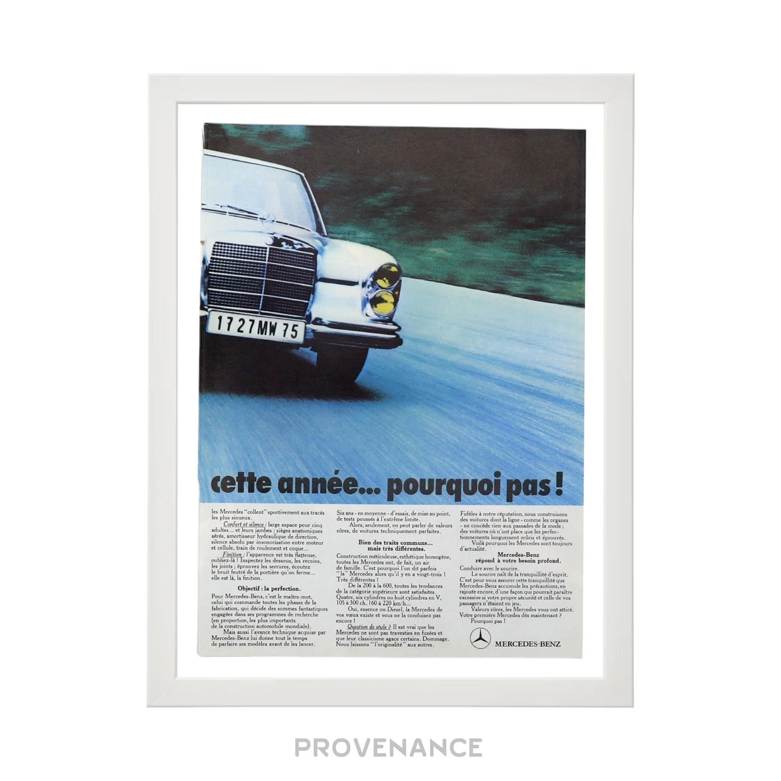 Mercedes-Benz Antique Vintage Newsprint Ad - French Road - 1