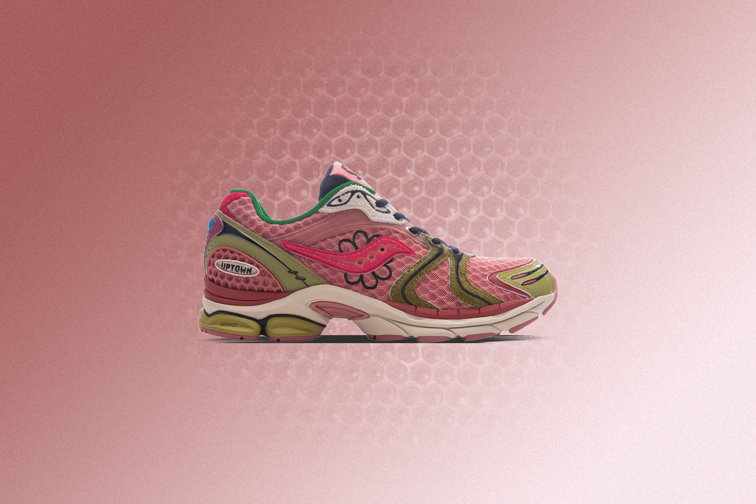 SAUCONY X JAE TIPS PROGRID TRIUMPH 4 'VIRGINIA CREEPER' - PEACH/LEAF - 5