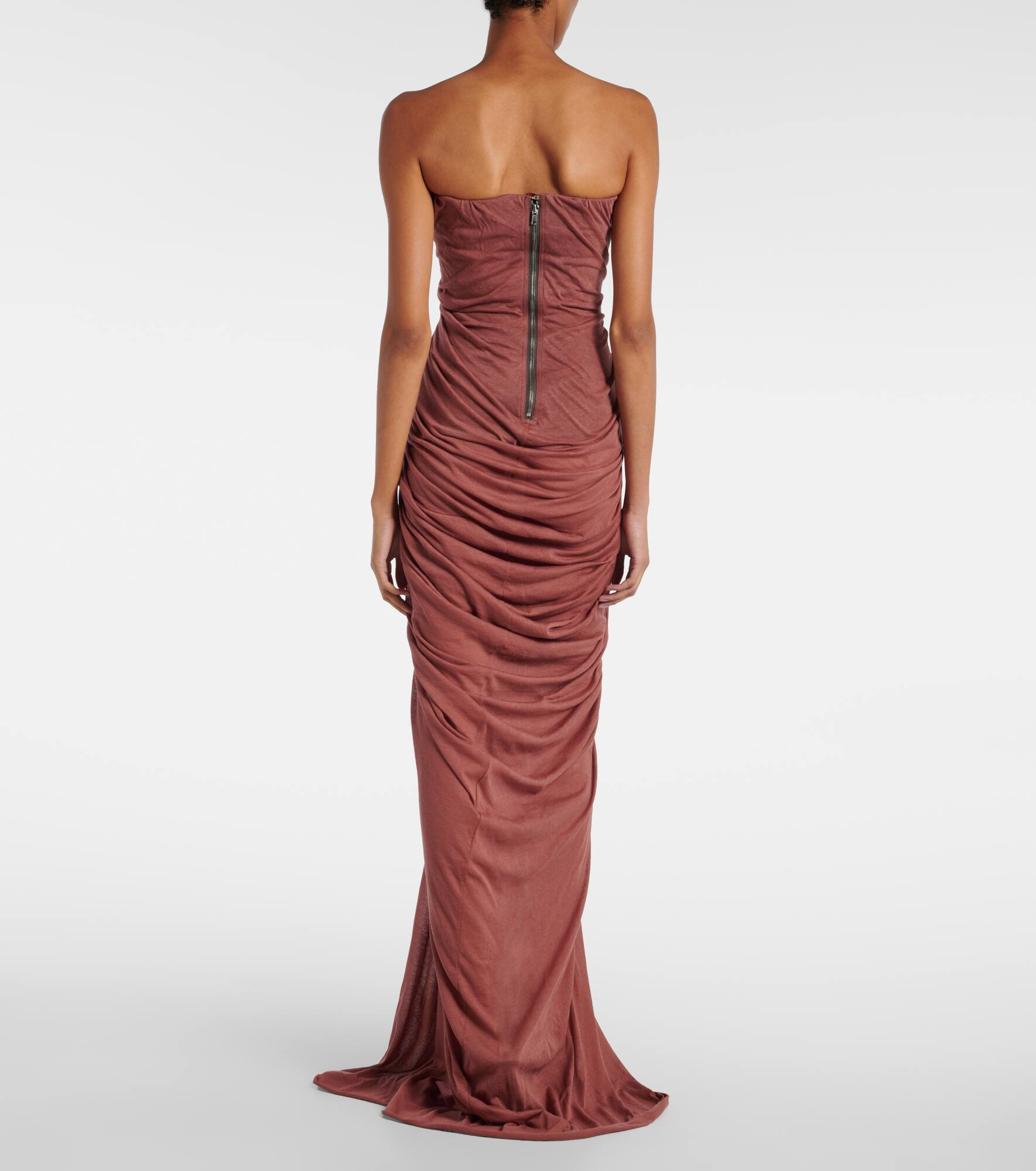 Radiance gathered cotton bustier gown - 3