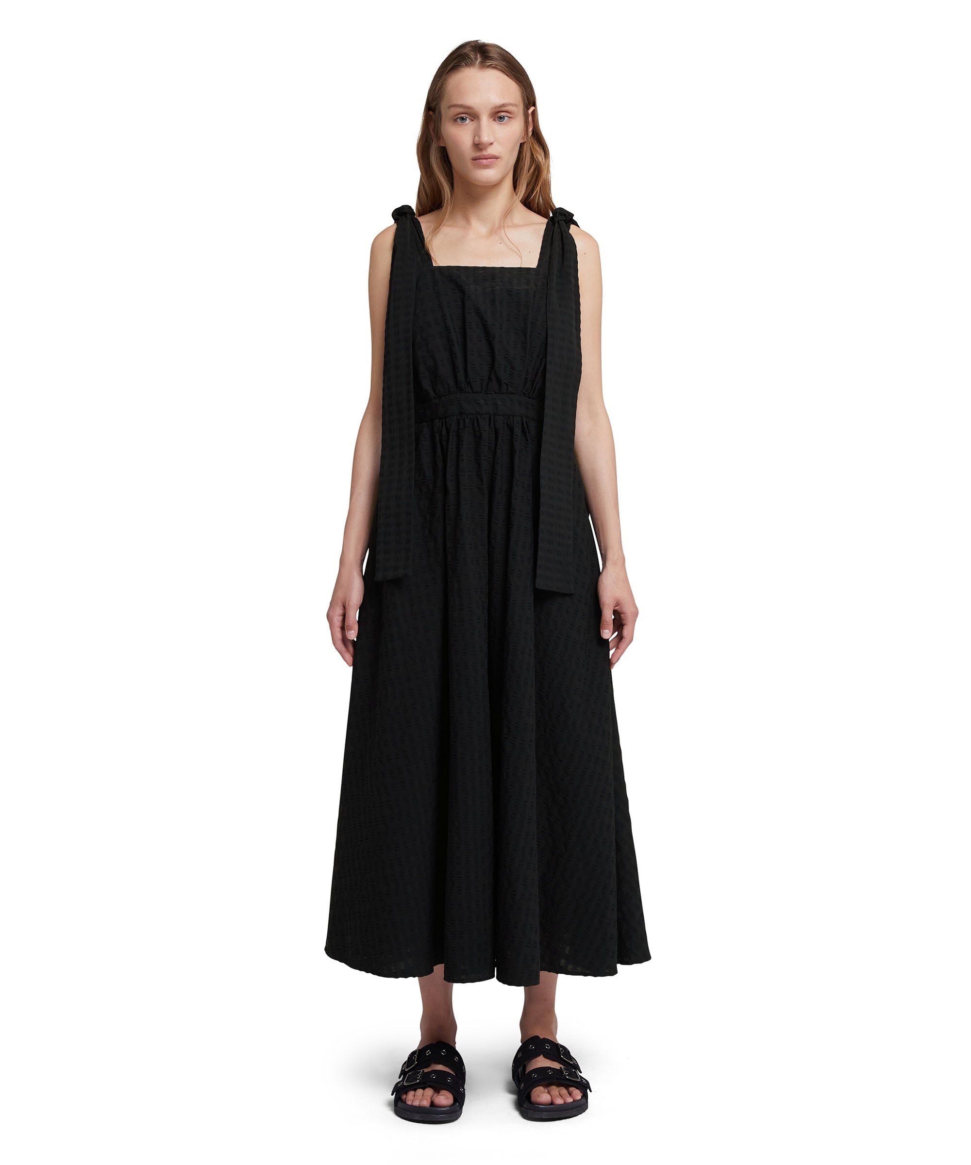 Poplin seersucker sleeveless dress - 2