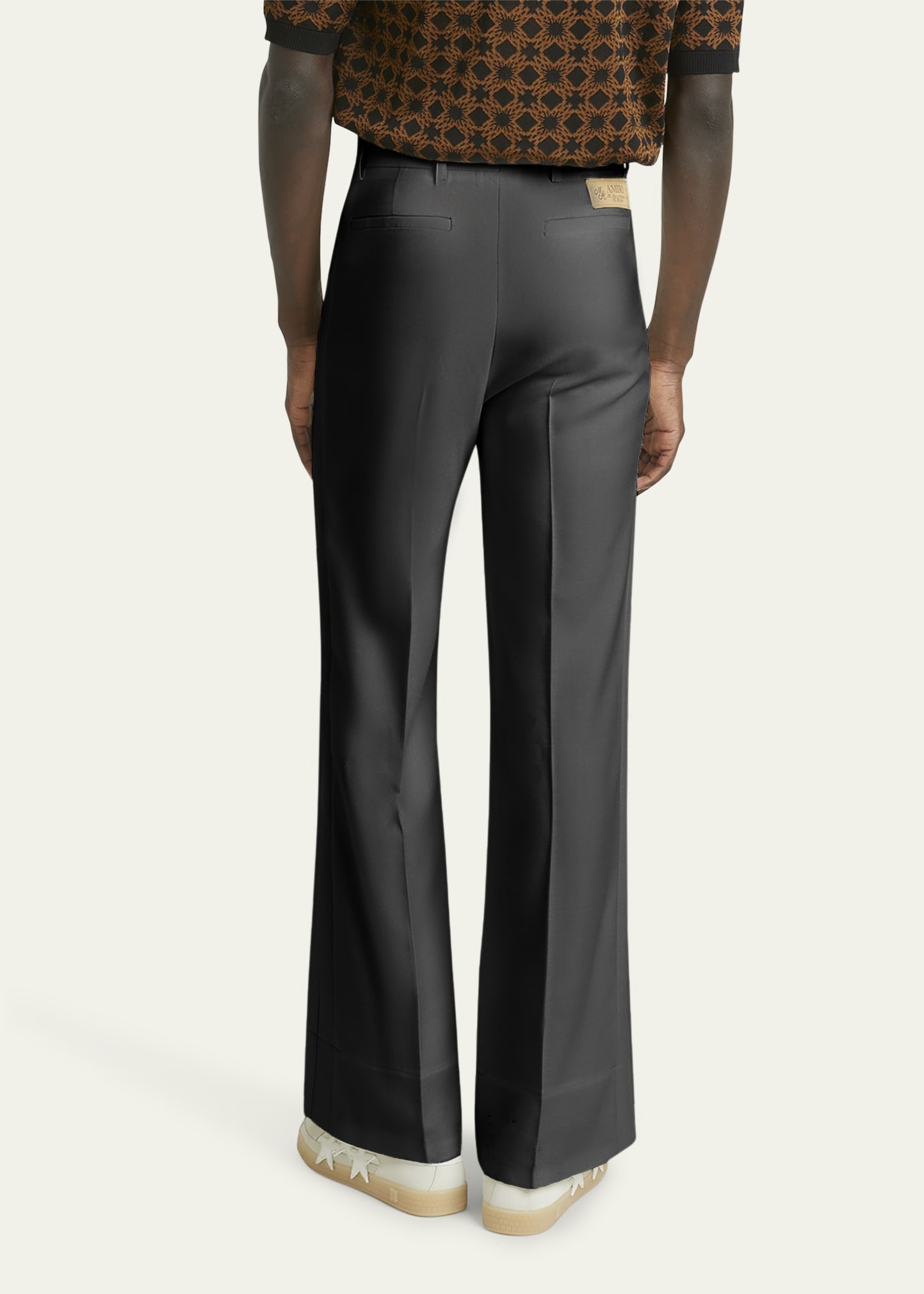 Men's Creased Wool Flare Pants - 3