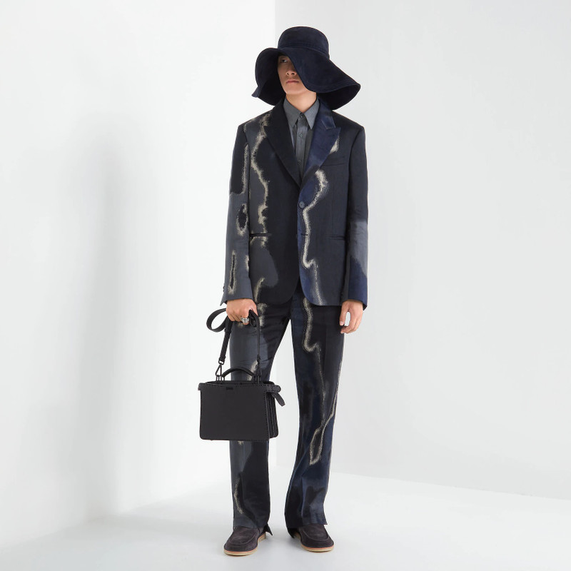 FENDI Black jacquard trousers outlook
