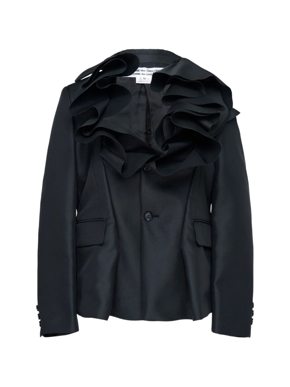 single-breasted ruffled blazer - 1