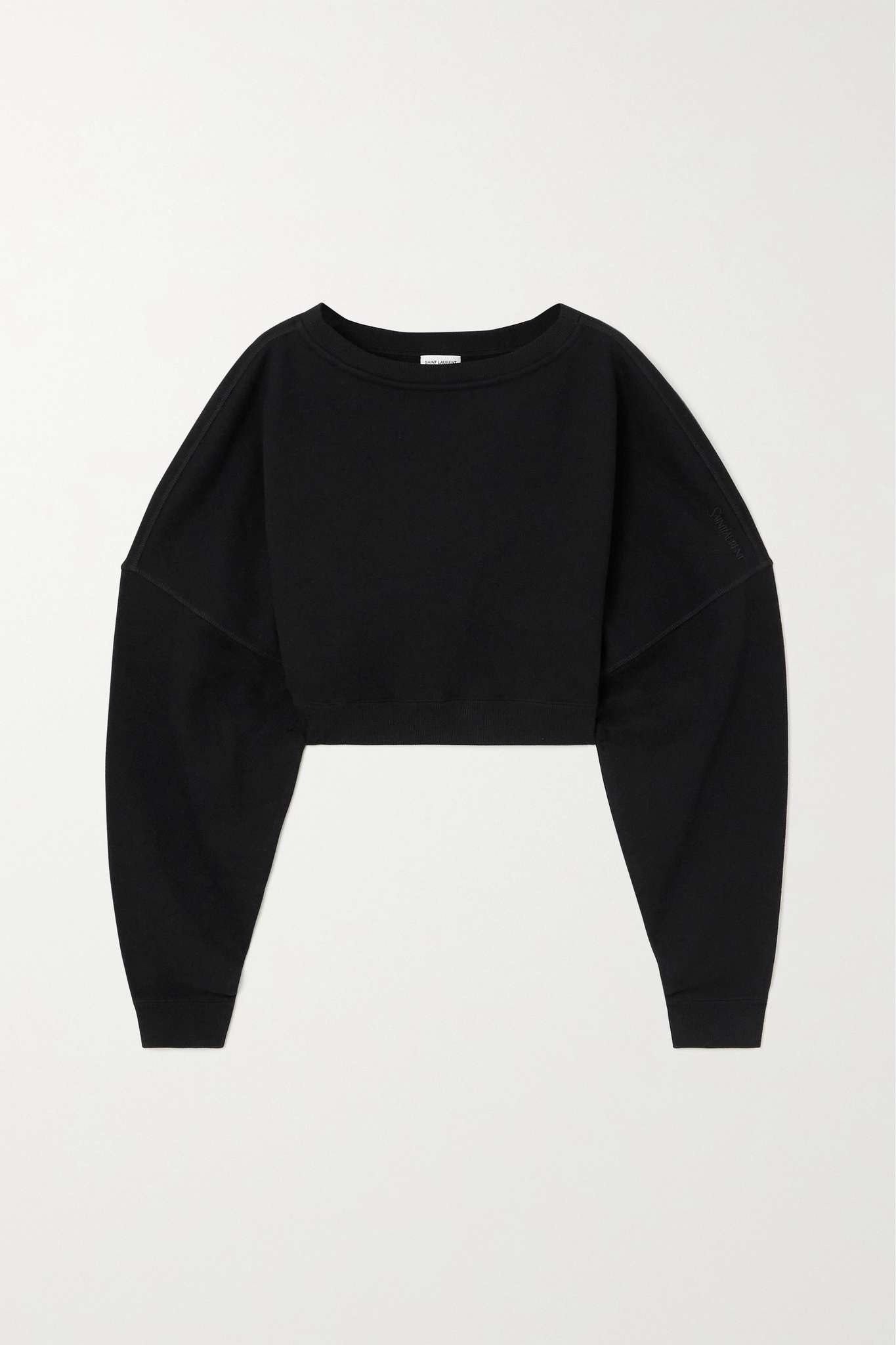 Cropped cotton-jersey sweatshirt - 1