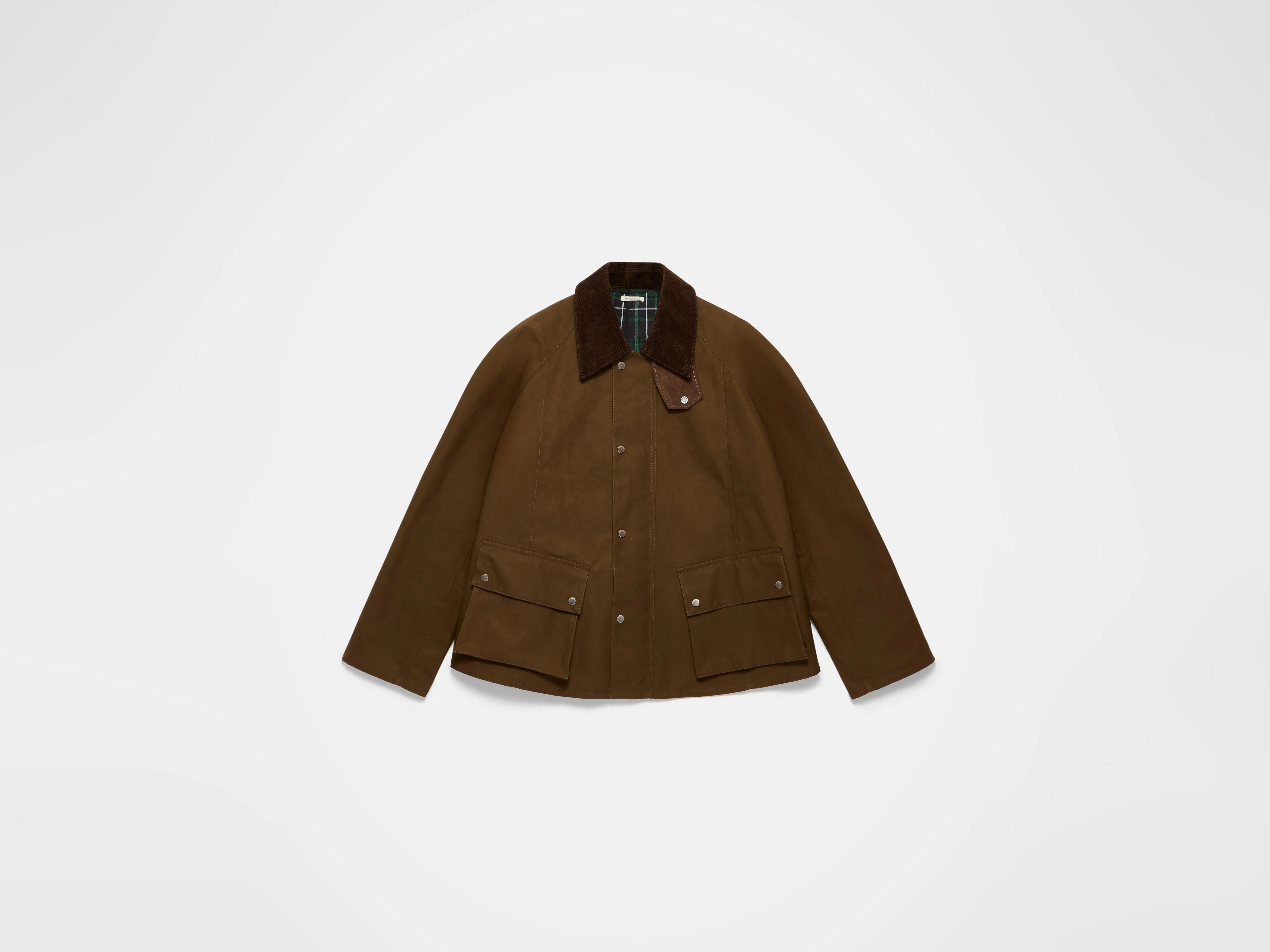 MENS RAGLAN SLEEVE OUTDOOR JACKET IN DARK OLIVE - 1